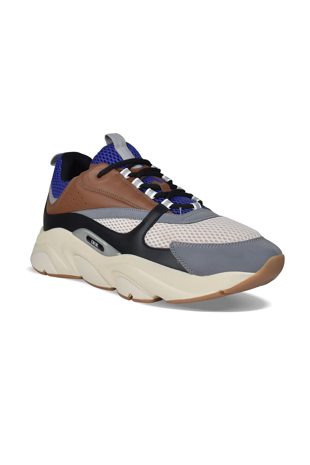 Dior Leather Mesh B22 Sneakers in Blue for Men | Lyst
