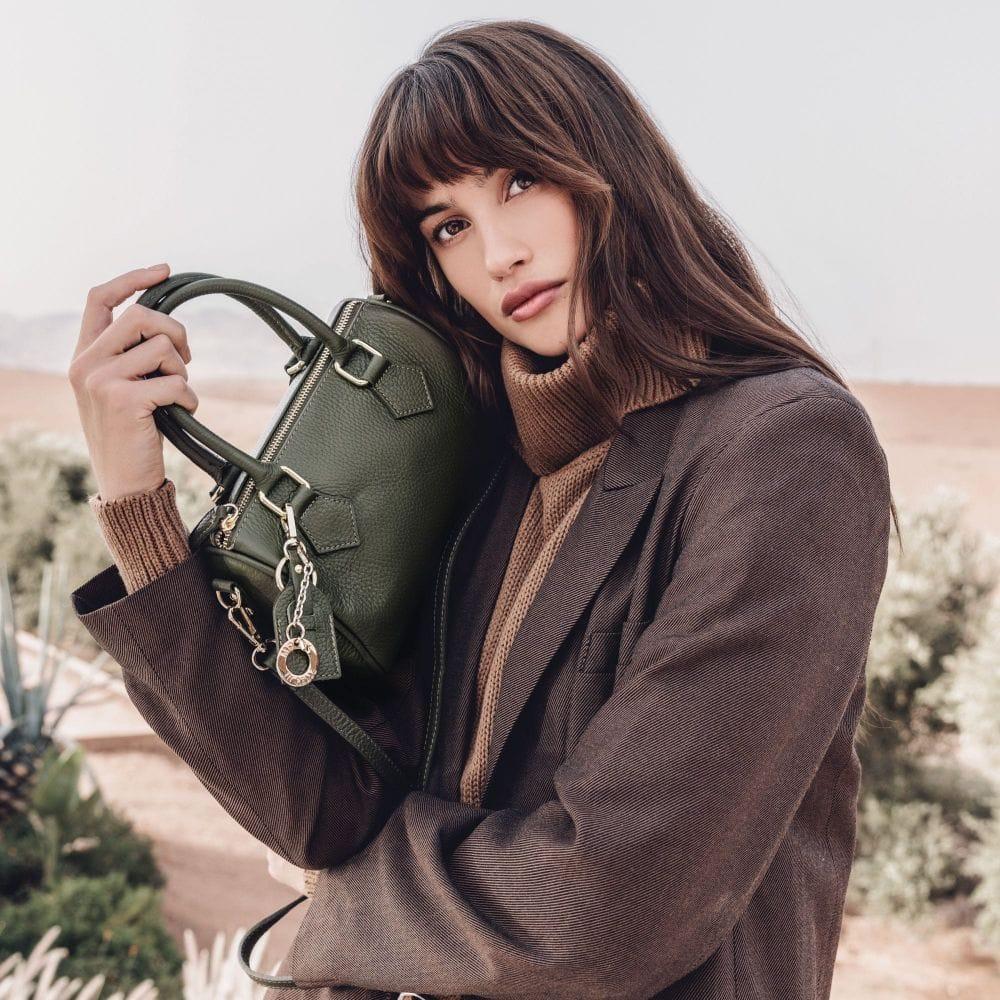 Moda In Pelle Bowlette Bag Khaki Leather in Green Lyst UK