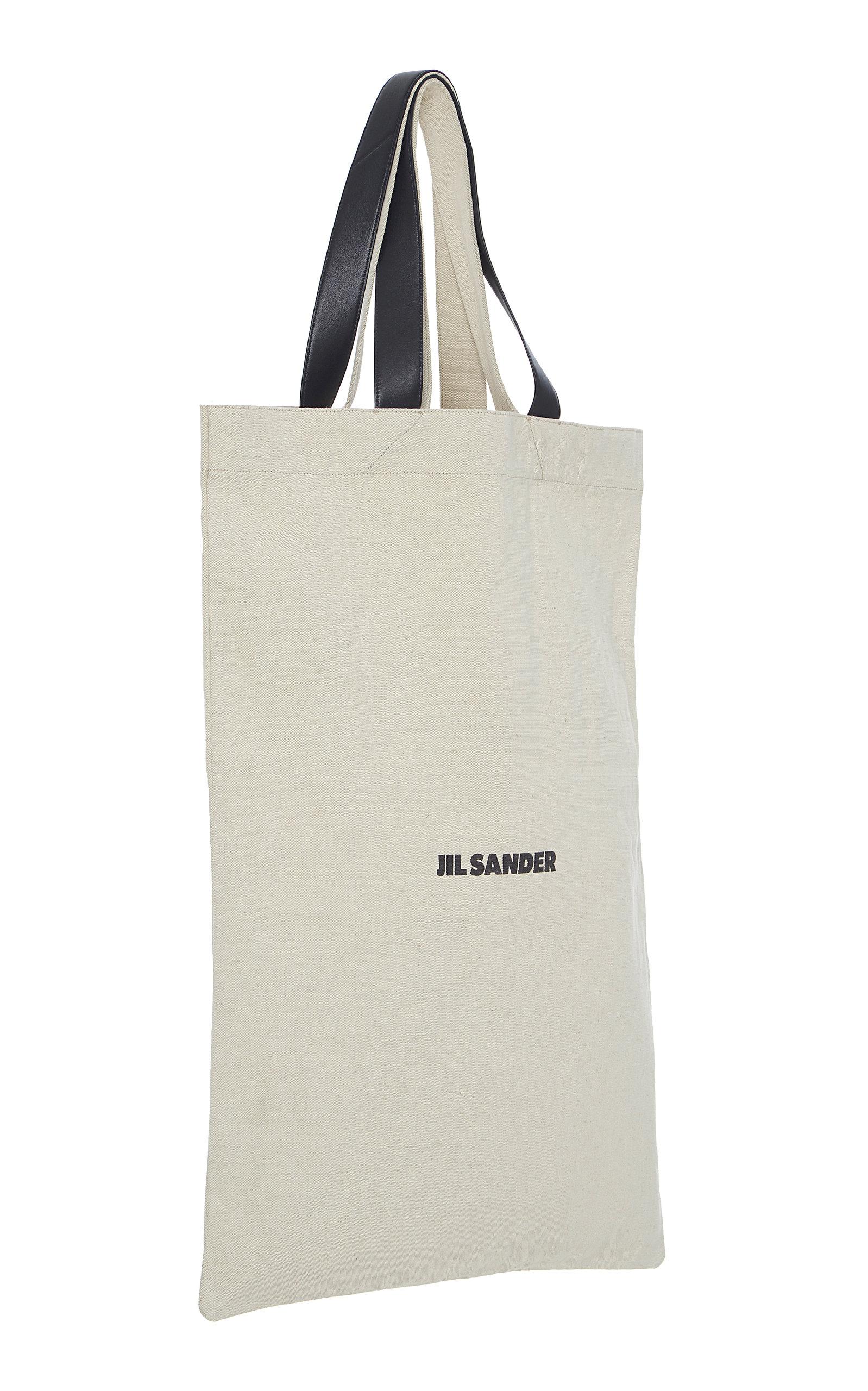 Jil Sander Large Cotton And Linen Flat Shopper Bag - Lyst