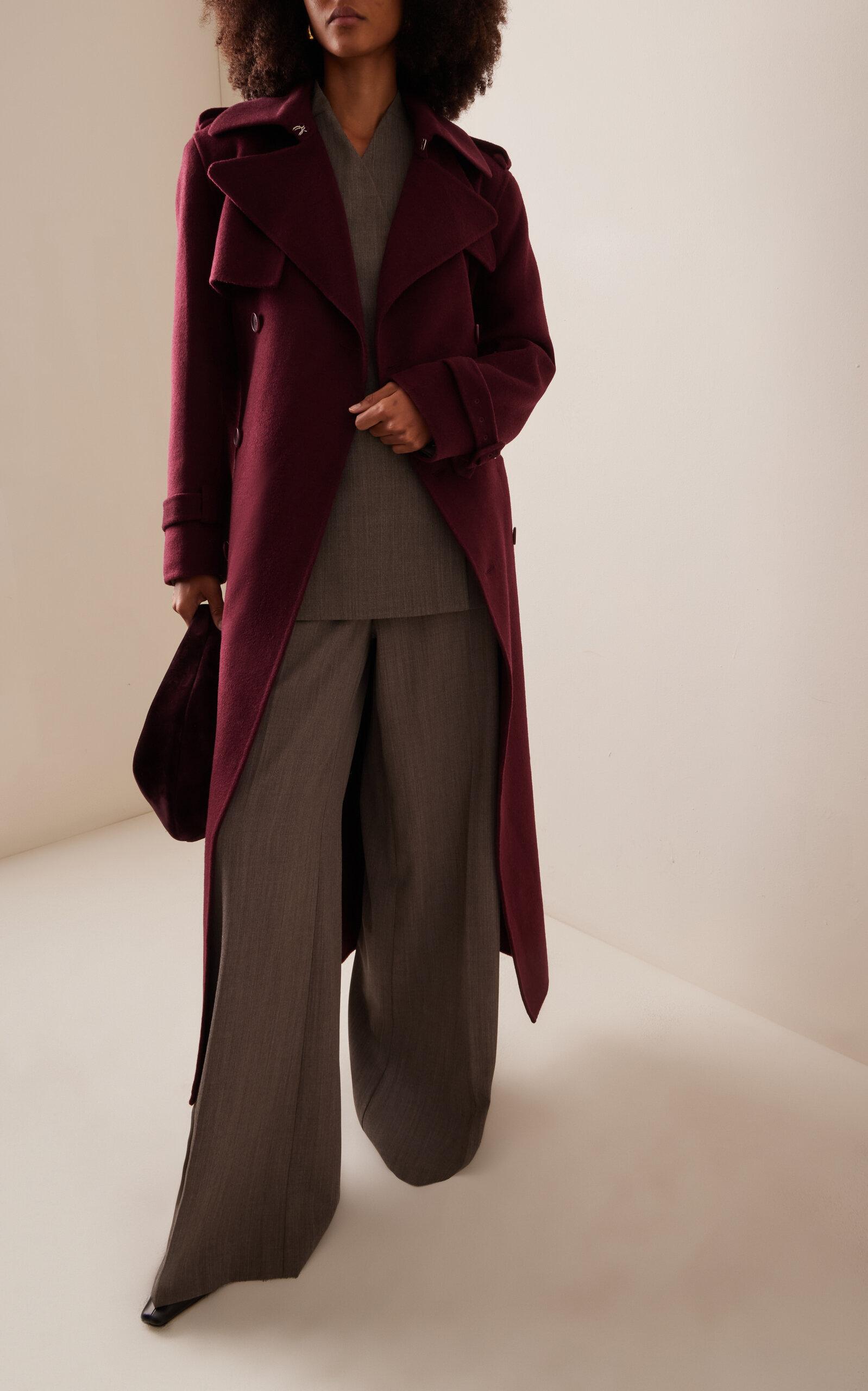 Jonathan Simkhai Rumi Belted Wool-blend Trench Coat in 