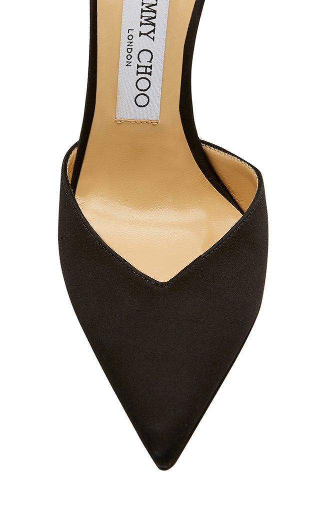 Jimmy Choo Saeda Embellished Satin Pumps in Black | Lyst