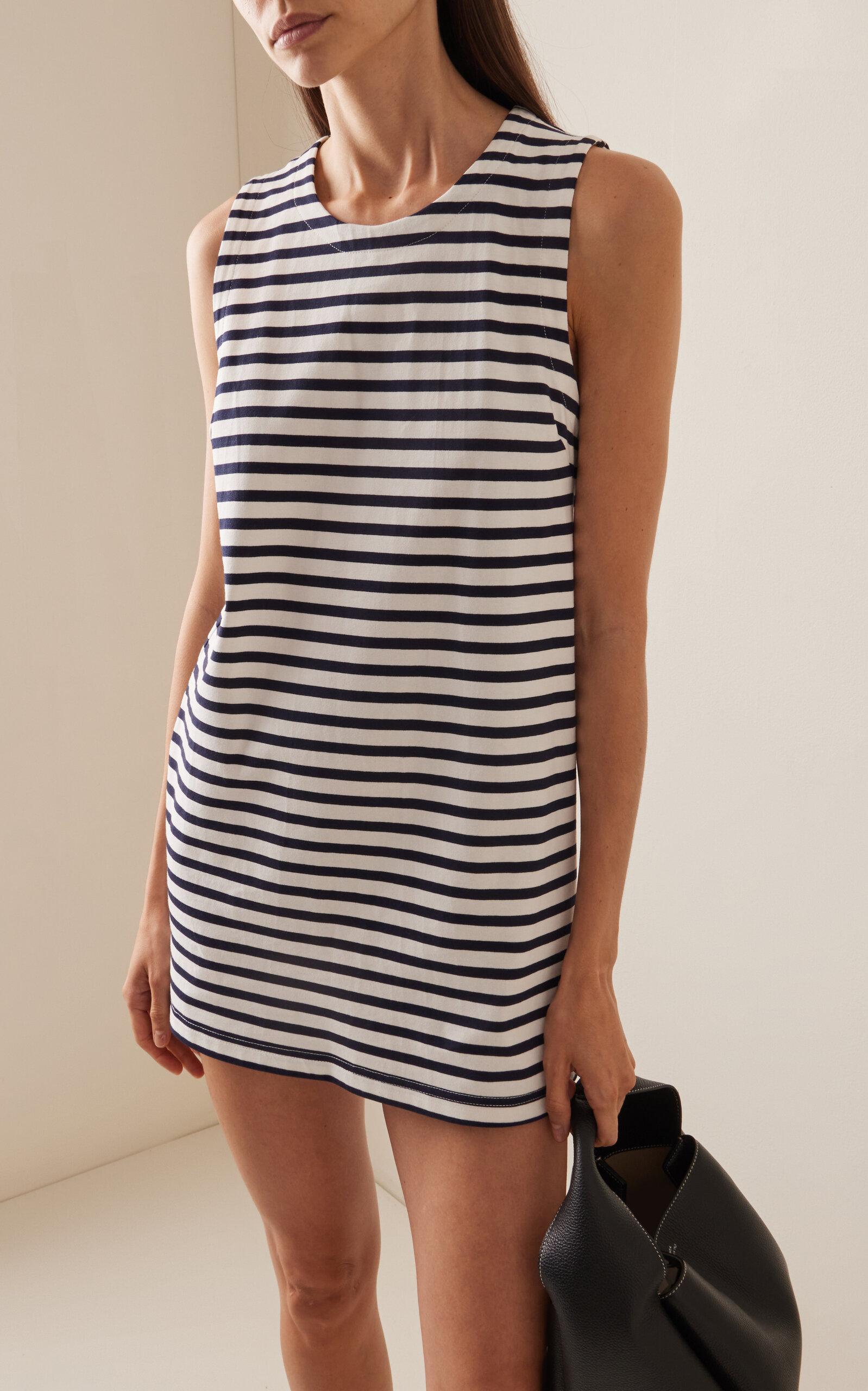 Matteau Striped Cotton Mini Shift Dress in Blue Lyst UK