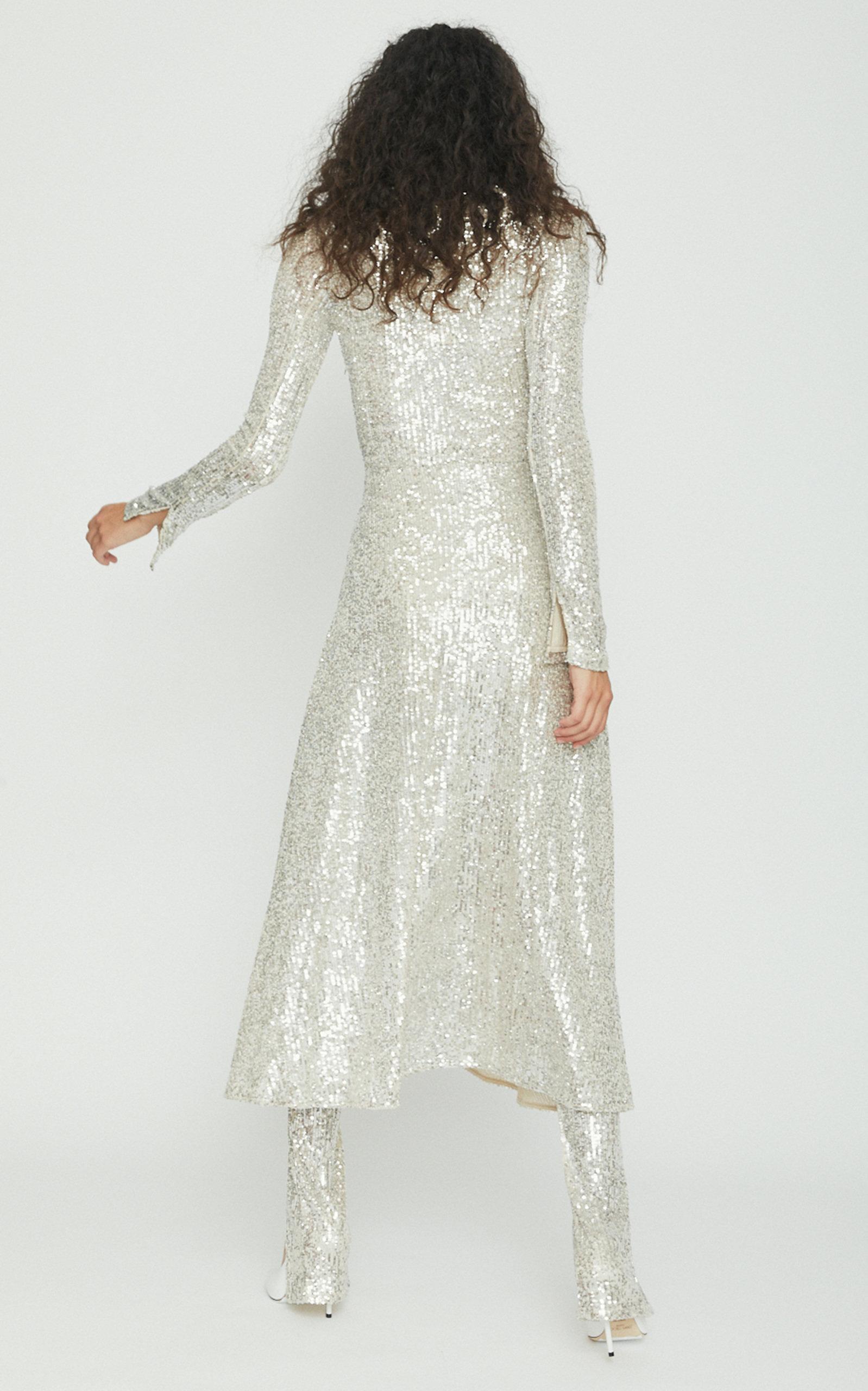 rotate birger christensen silver dress