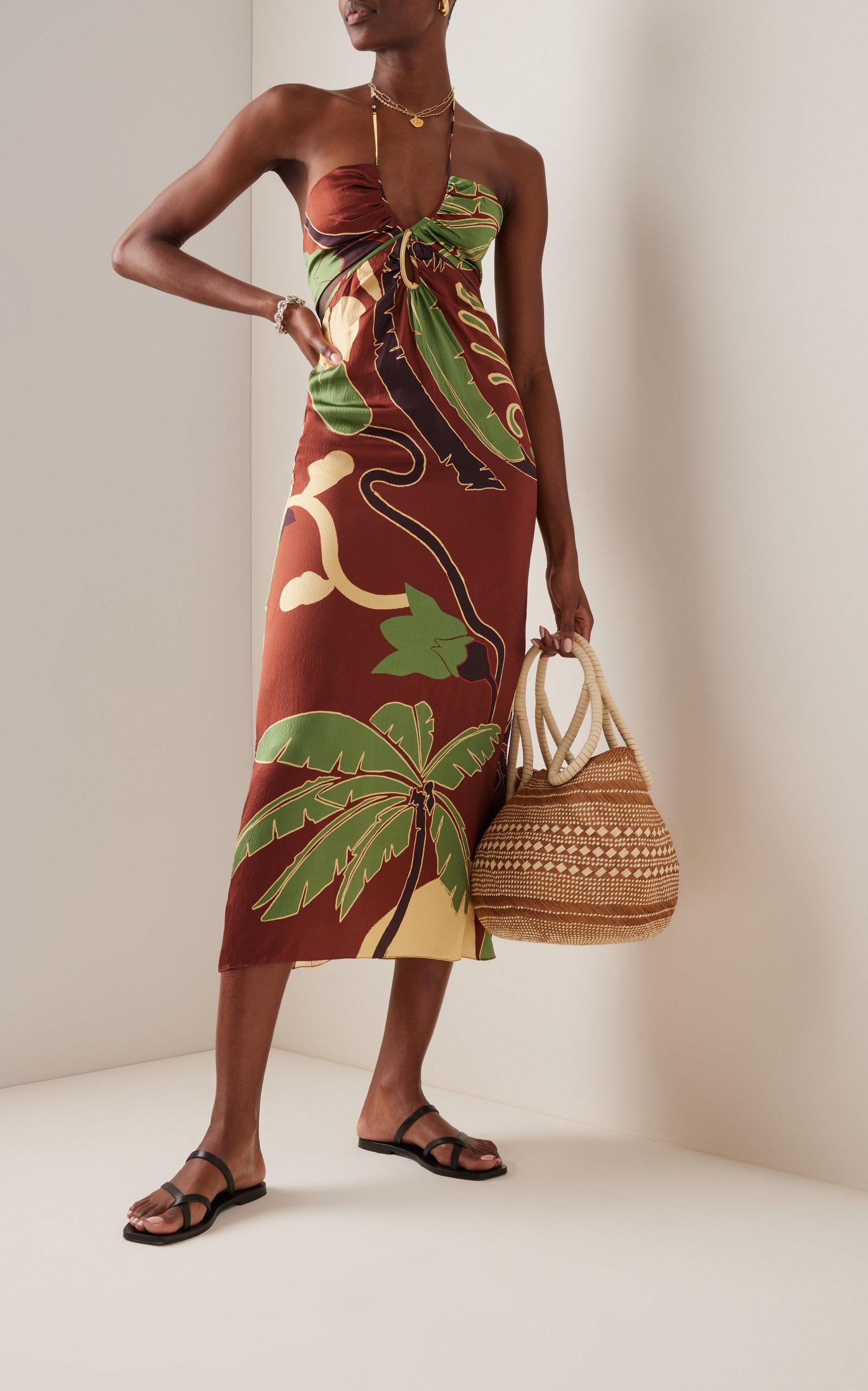 Johanna Ortiz Exclusive Extravagant Vision Silk Charmeuse Midi Dress | Lyst