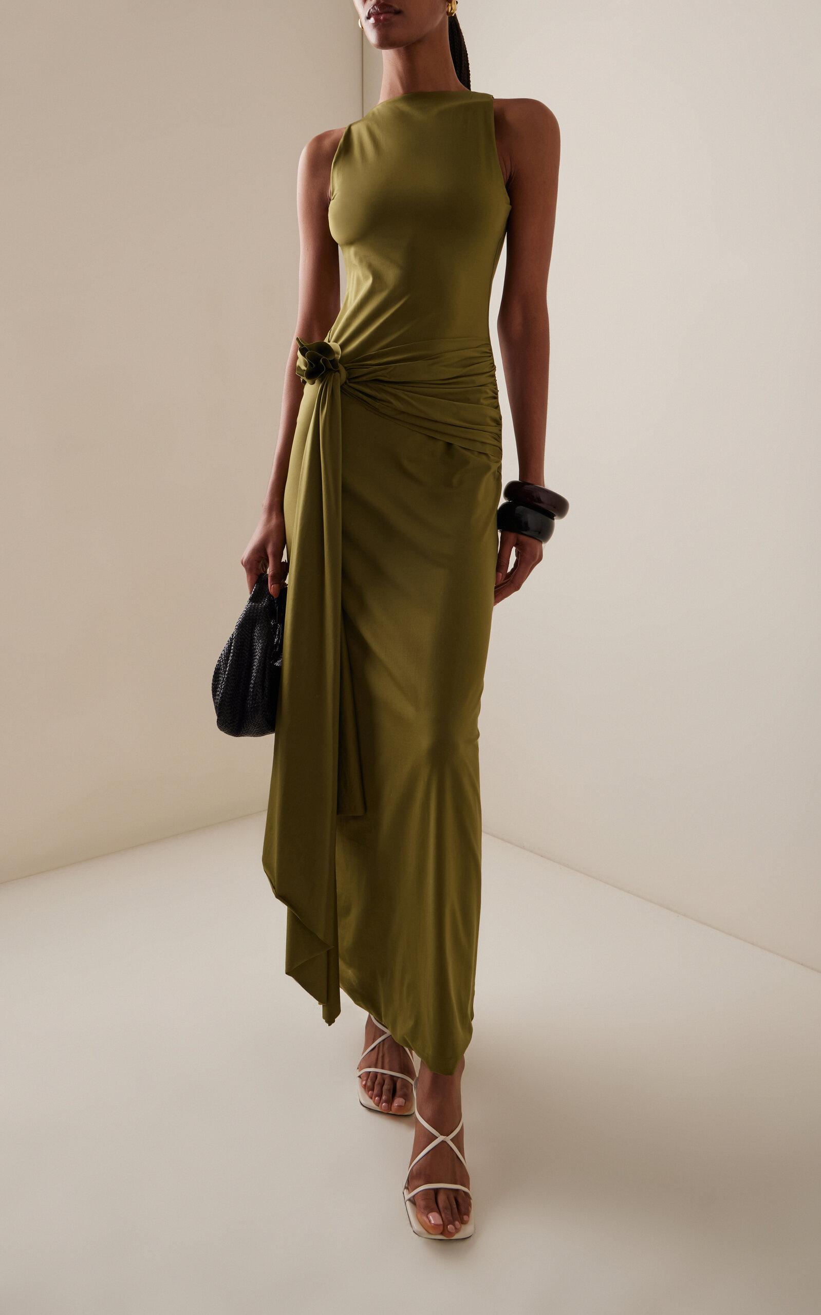 Maygel Coronel Exclusive Tirso Cutout Jersey Maxi Dress in Green | Lyst
