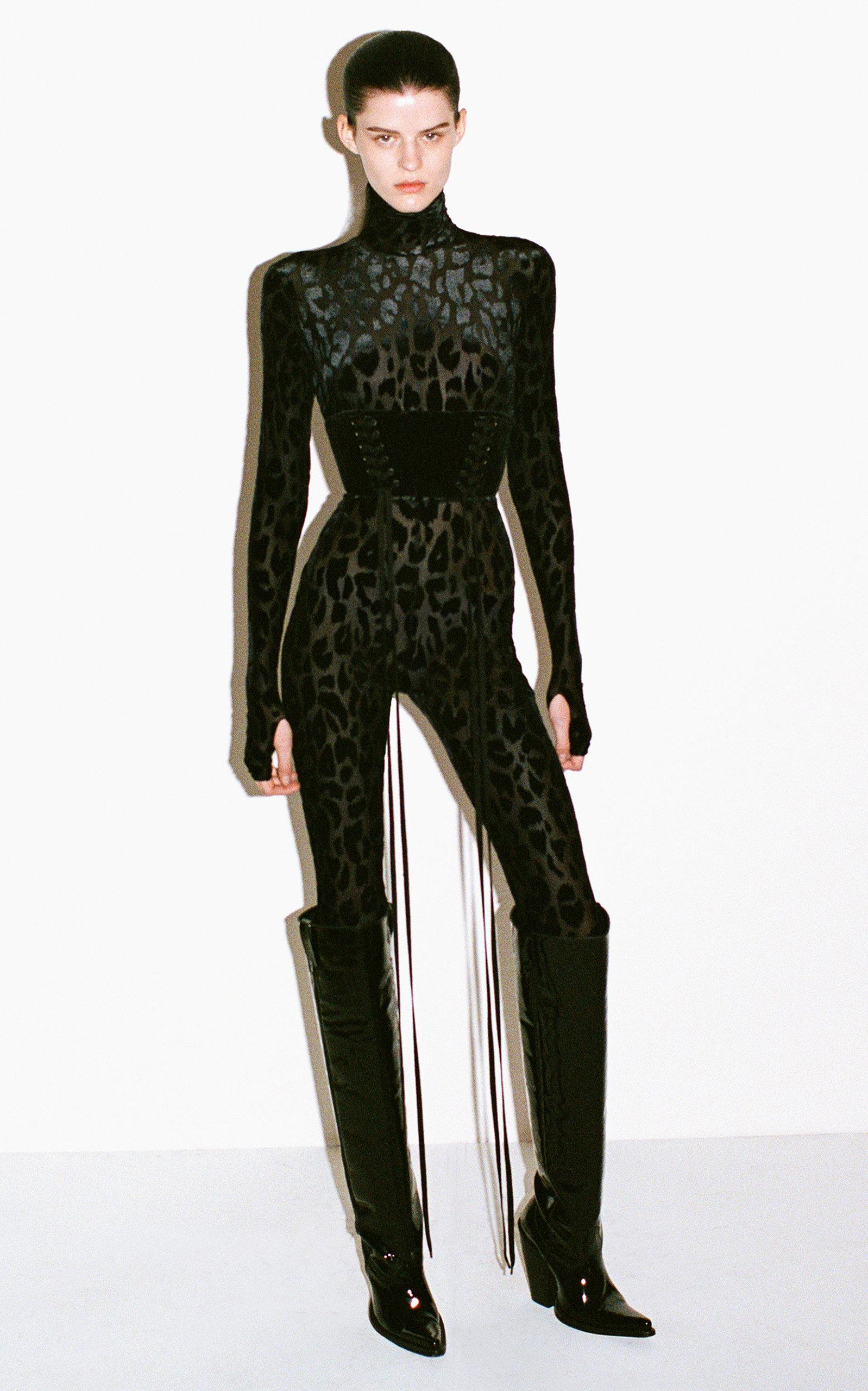 Alex Perry Declan Leopard Jersey Jumpsuit in Black | Lyst Canada