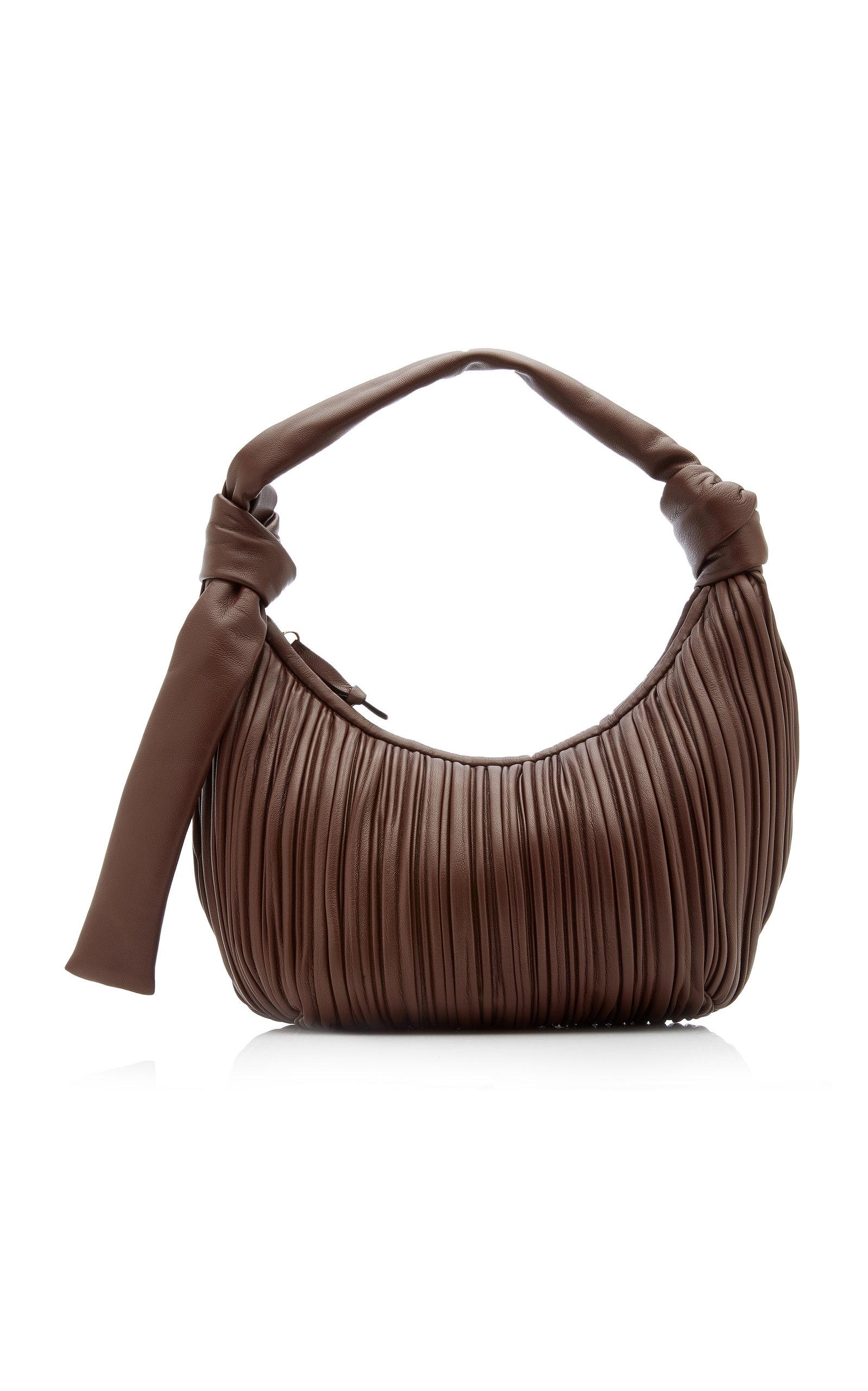 Neous Neptune Pleated Leather Hobo Bag in Brown | Lyst