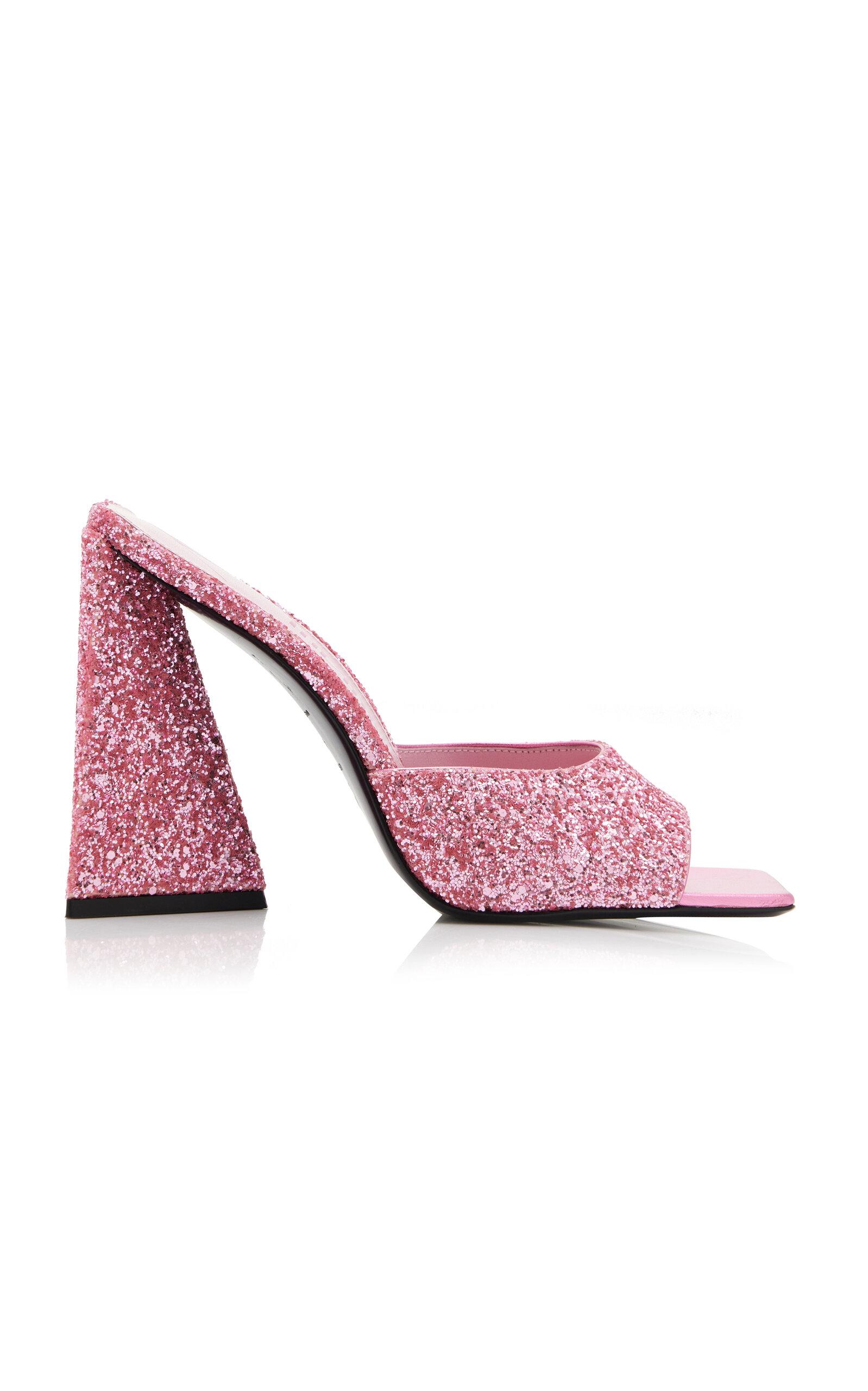 The Attico Devon Glittered Mules in Pink Lyst Australia