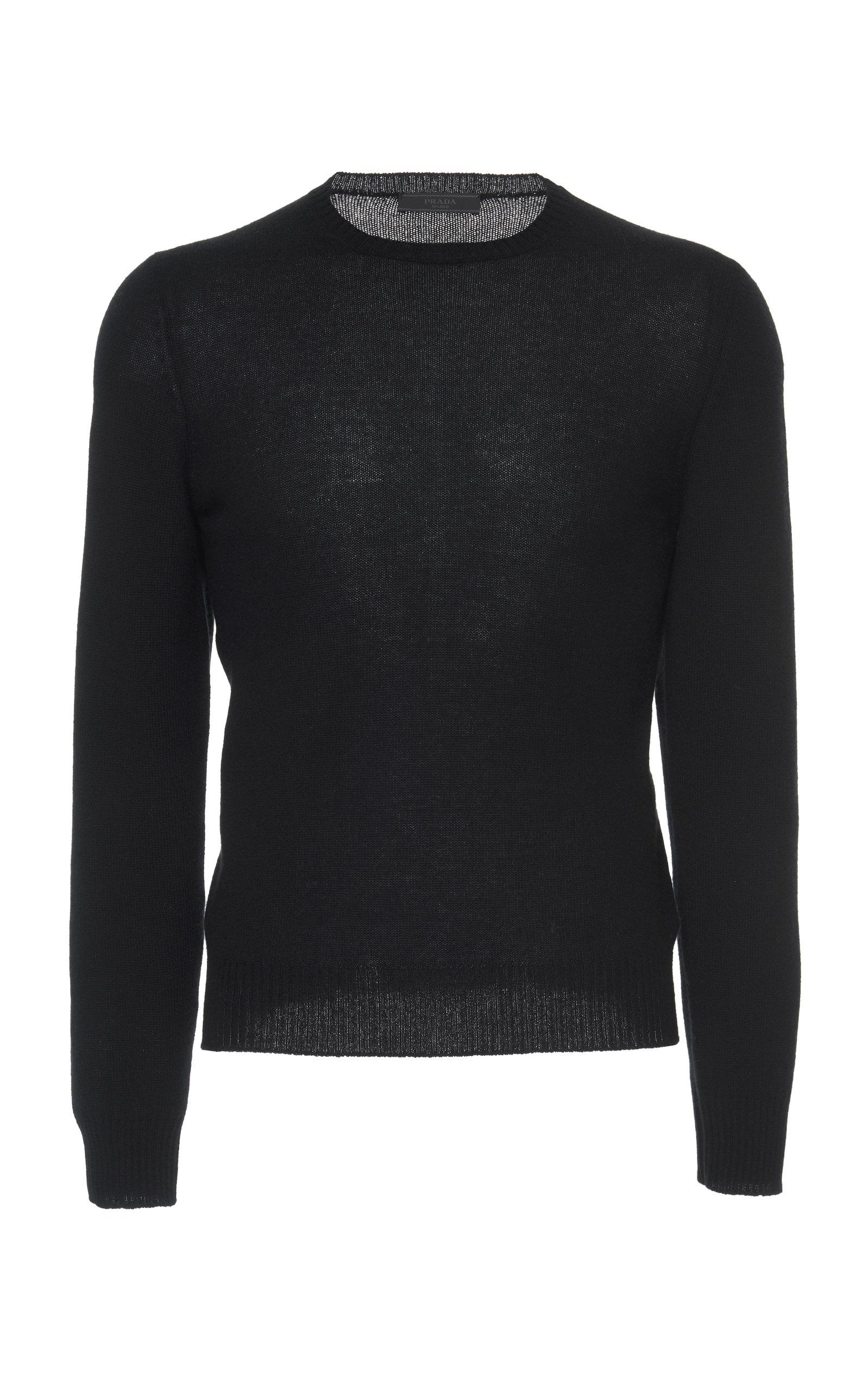 Prada Cashmere Crewneck Sweater in Black for Men - Lyst