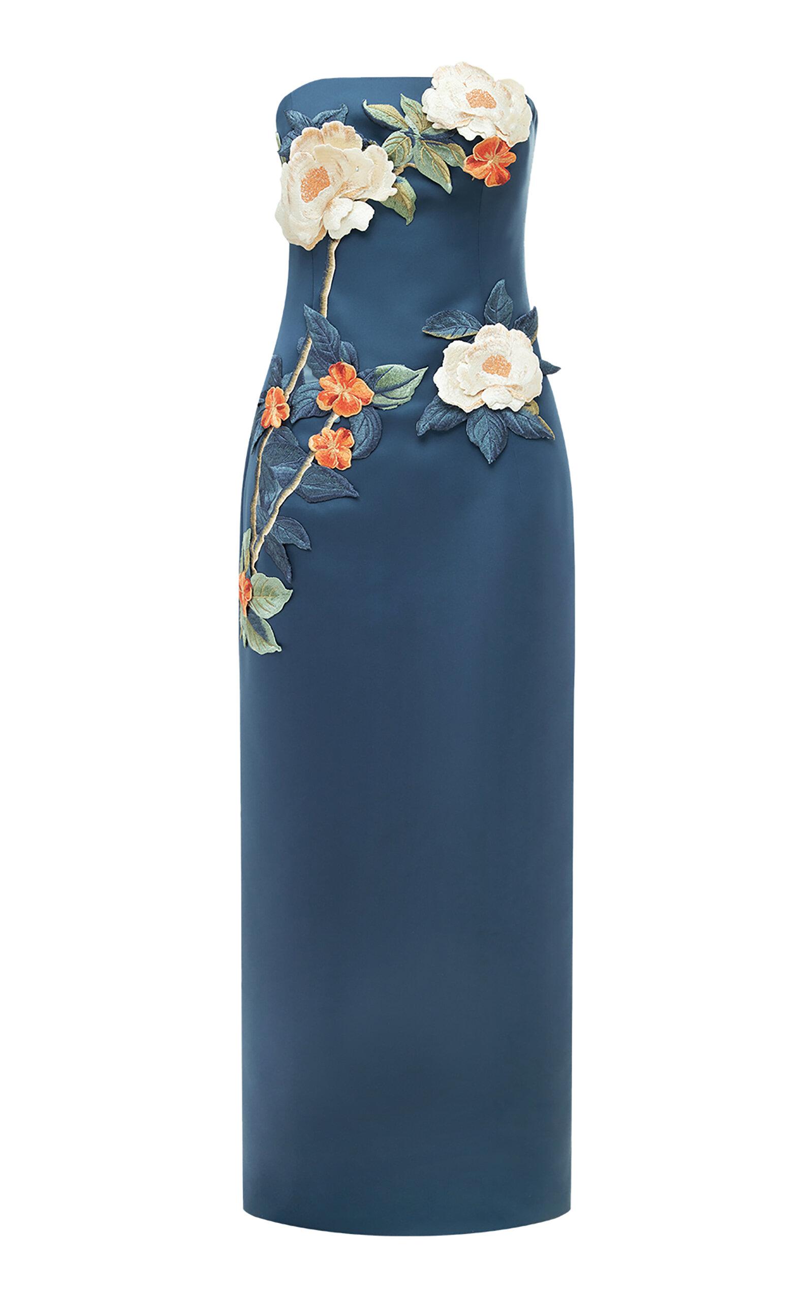 【Leo Lin】Rayna Applique Floral Maxi Dress Rayna Appliqué Floral Maxi Dress - Iris Print in Ebony – LEO LIN