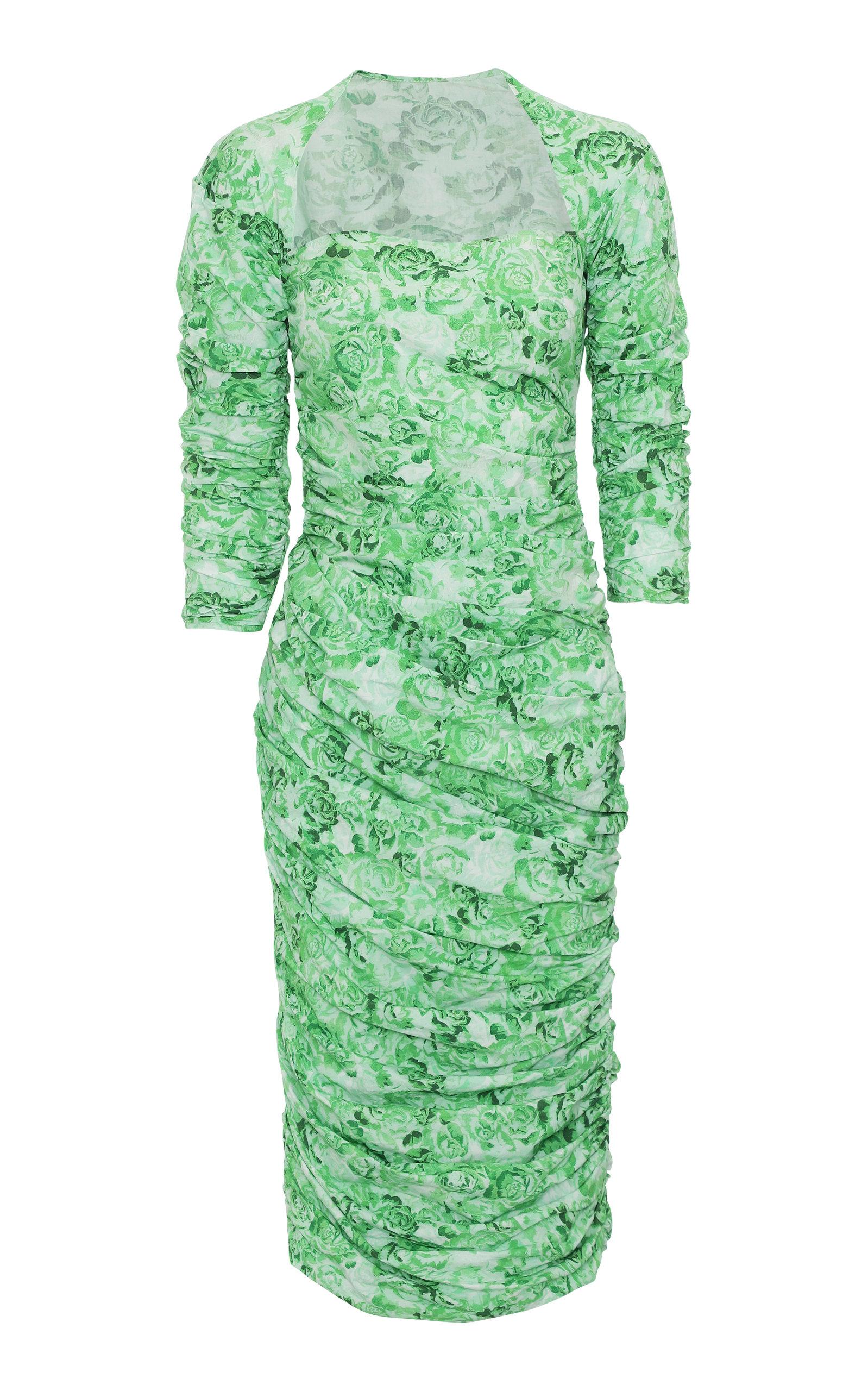Ganni Floral Print Cotton Poplin Dress in Green | Lyst Australia Ganni Floral Print Cotton Poplin Dress in Green | Lyst Australia