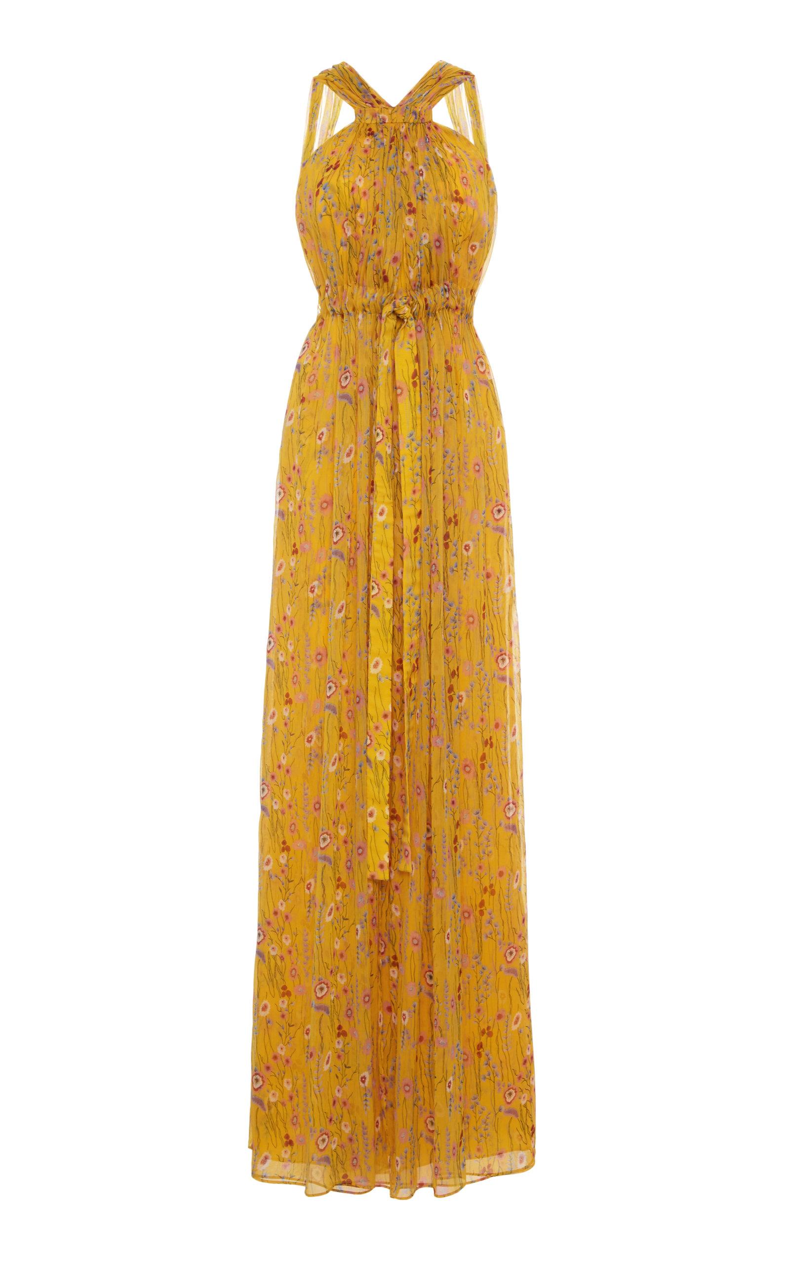 Alexis Synthetic Janina Printed Tulle Jumpsuit in Yellow - Lyst