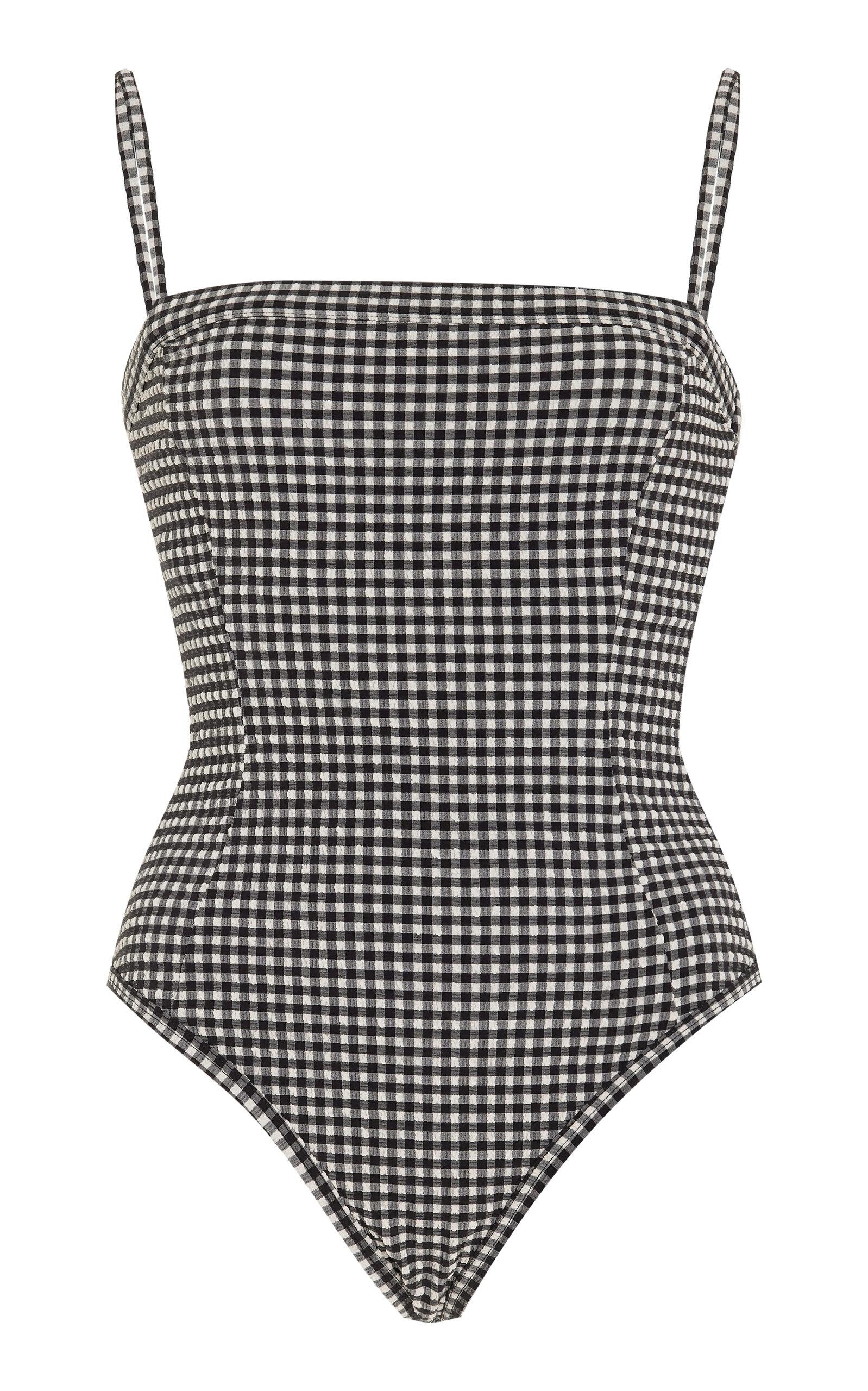 Posse Nora Gingham One-piece Swimsuit in Gray | Lyst Posse Nora Gingham One-piece Swimsuit in Gray | Lyst