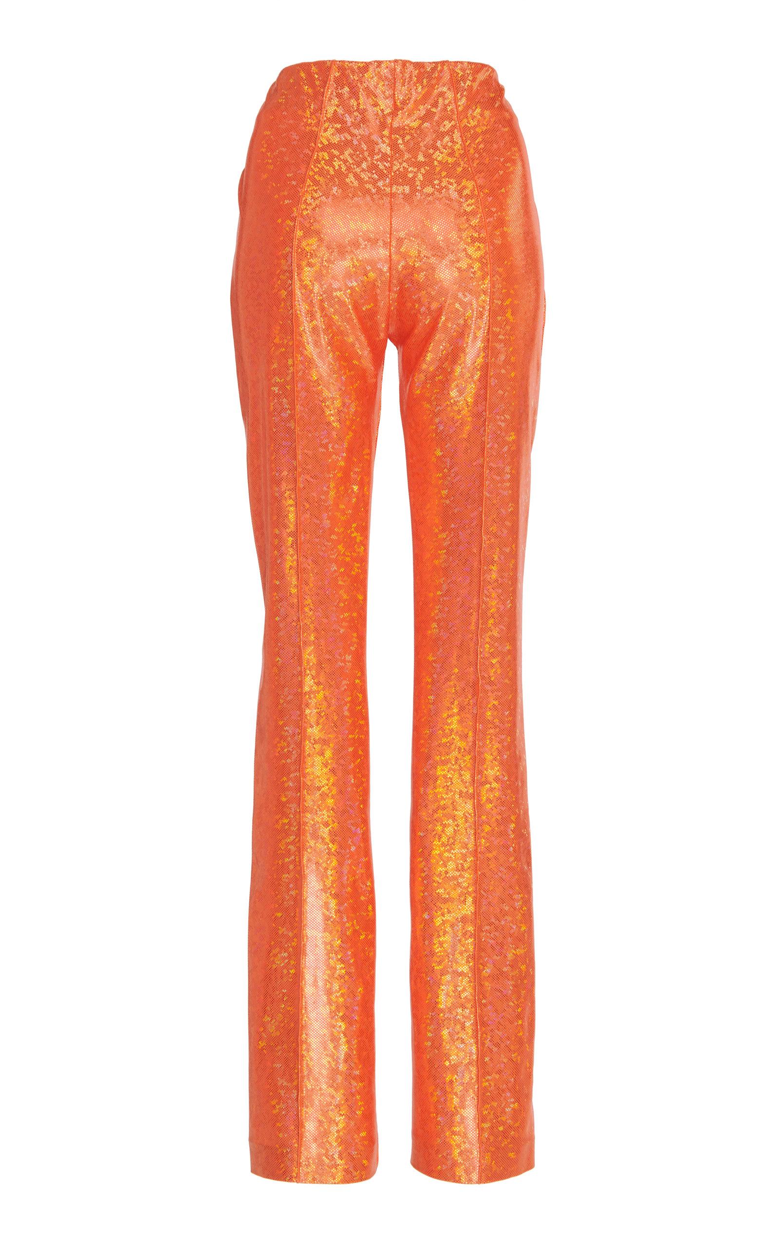 Saks Potts Synthetic Lissi Stretch-lamé Slim-leg Pants in Orange - Lyst