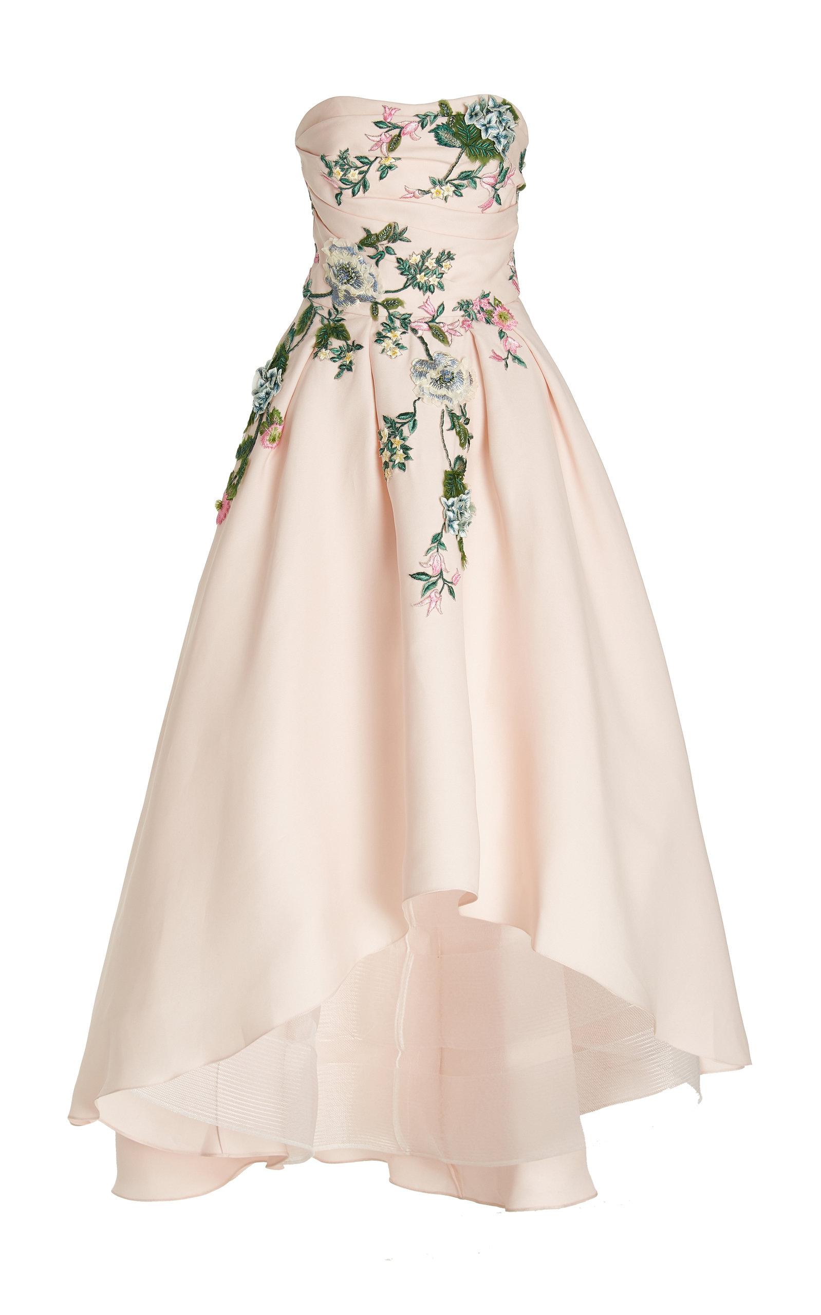marchesa floral embroidered dress Mirrored Lace Floral Midi Dress main image 0