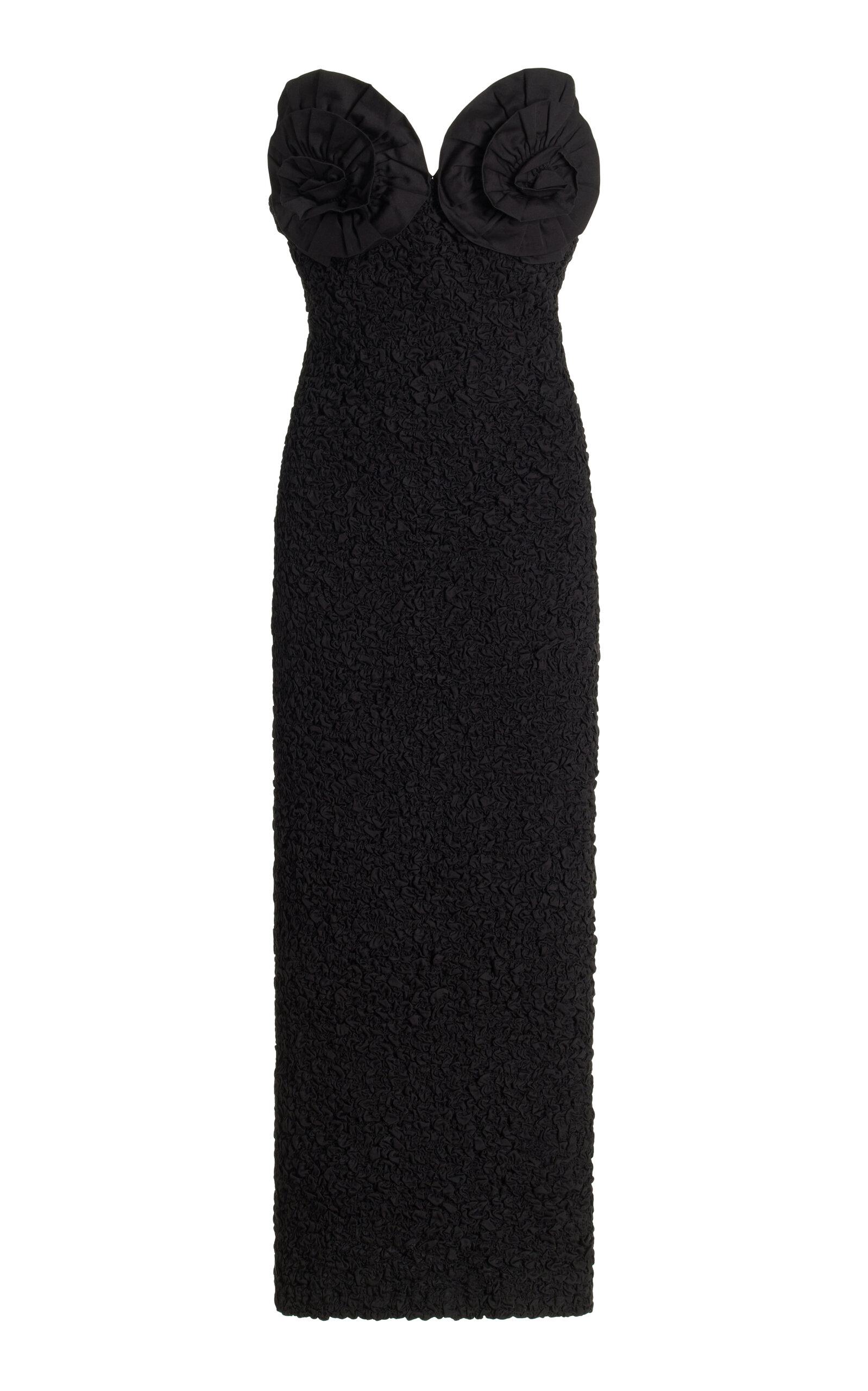 Mara Hoffman Mona Floral-appliqued Organic Cotton Midi Dress in Black ...