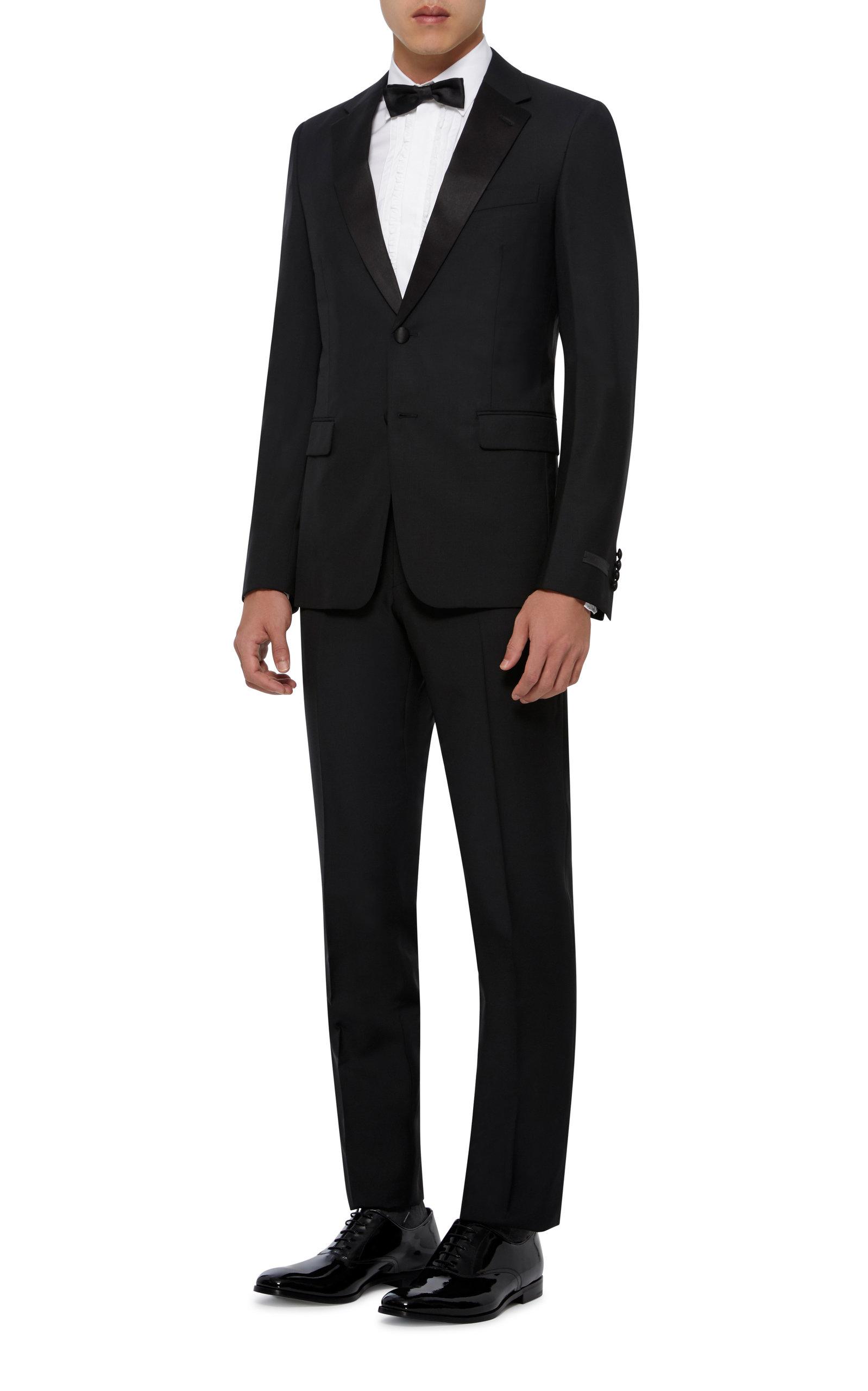 Prada Satin-trimmed Wool-blend Tuxedo in Black for Men - Lyst