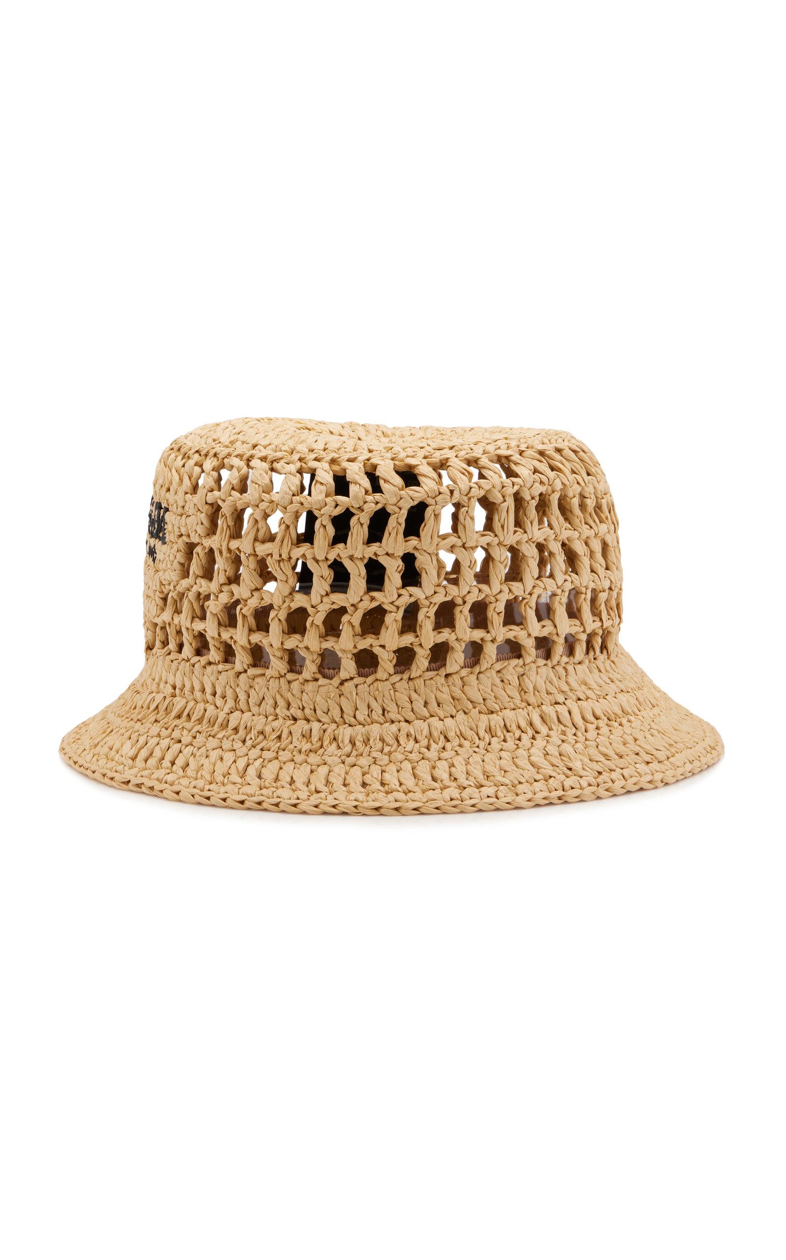 Prada Raffia Bucket Hat in Natural | Lyst