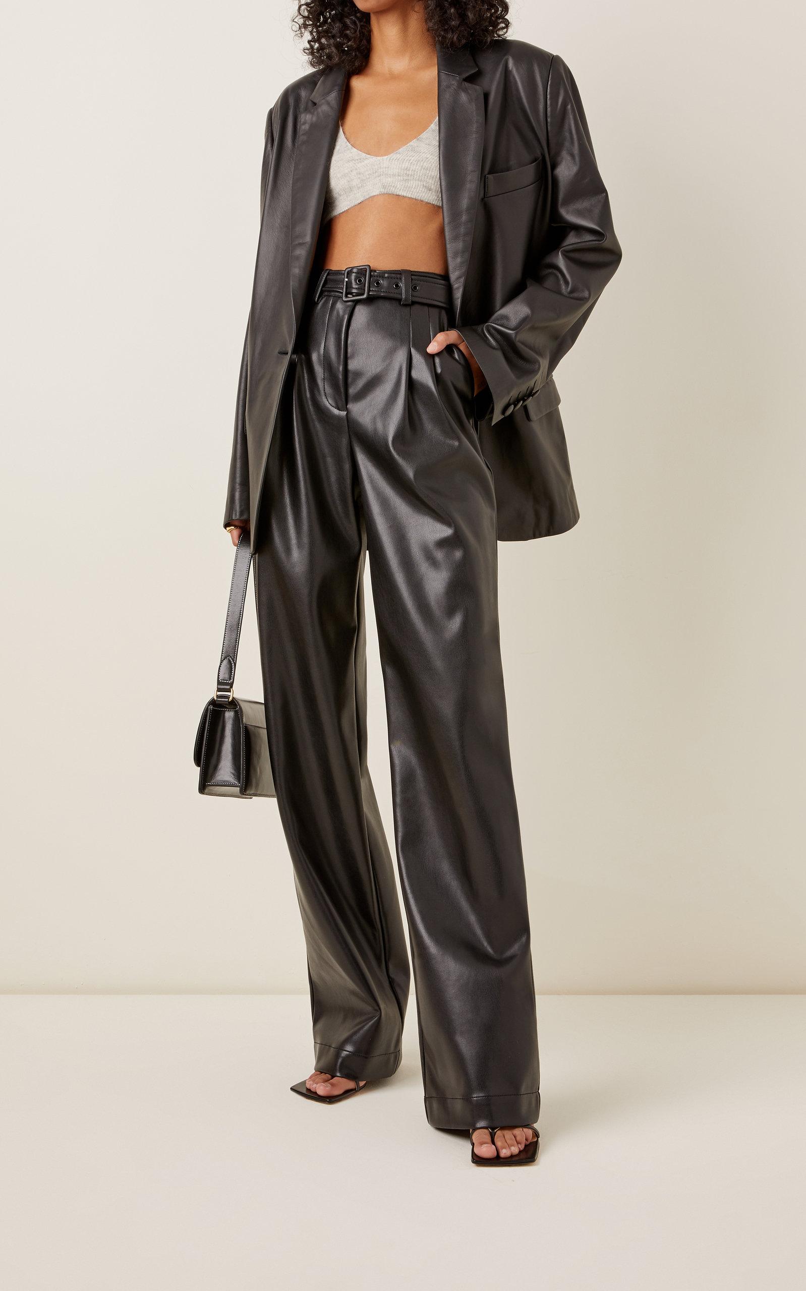 Vegan leather wide leg pants Clearance