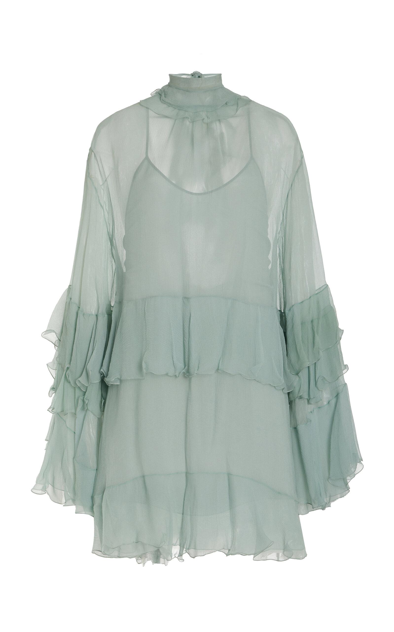 Chlo Silk Dress in Green | Lyst