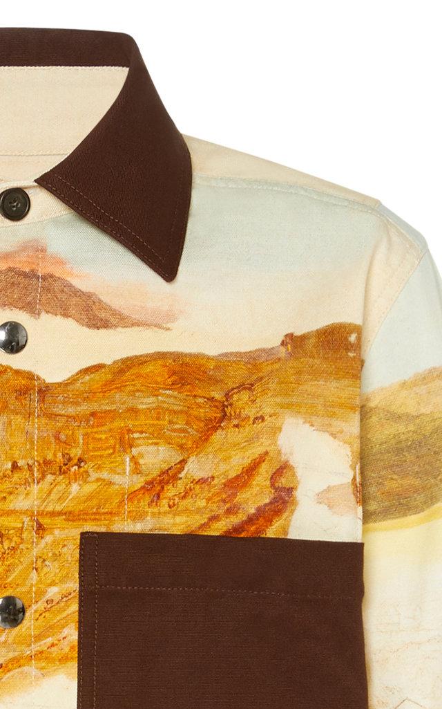 Acne Studios Men's Horse-print Cotton Shirt Jacket