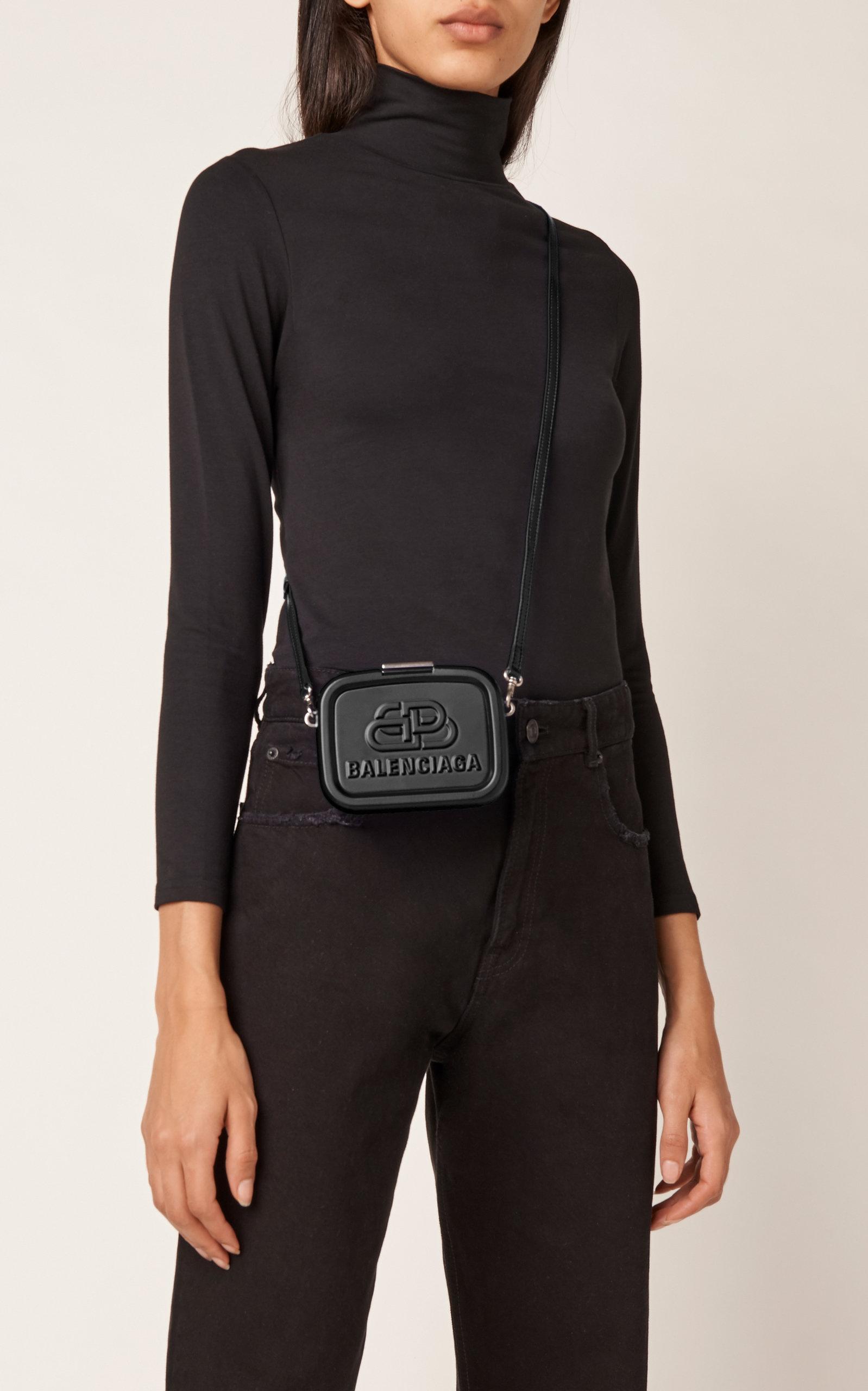 pakke støj Ubarmhjertig Balenciaga Lunch Box Mini Leather Case Bag in Black | Lyst