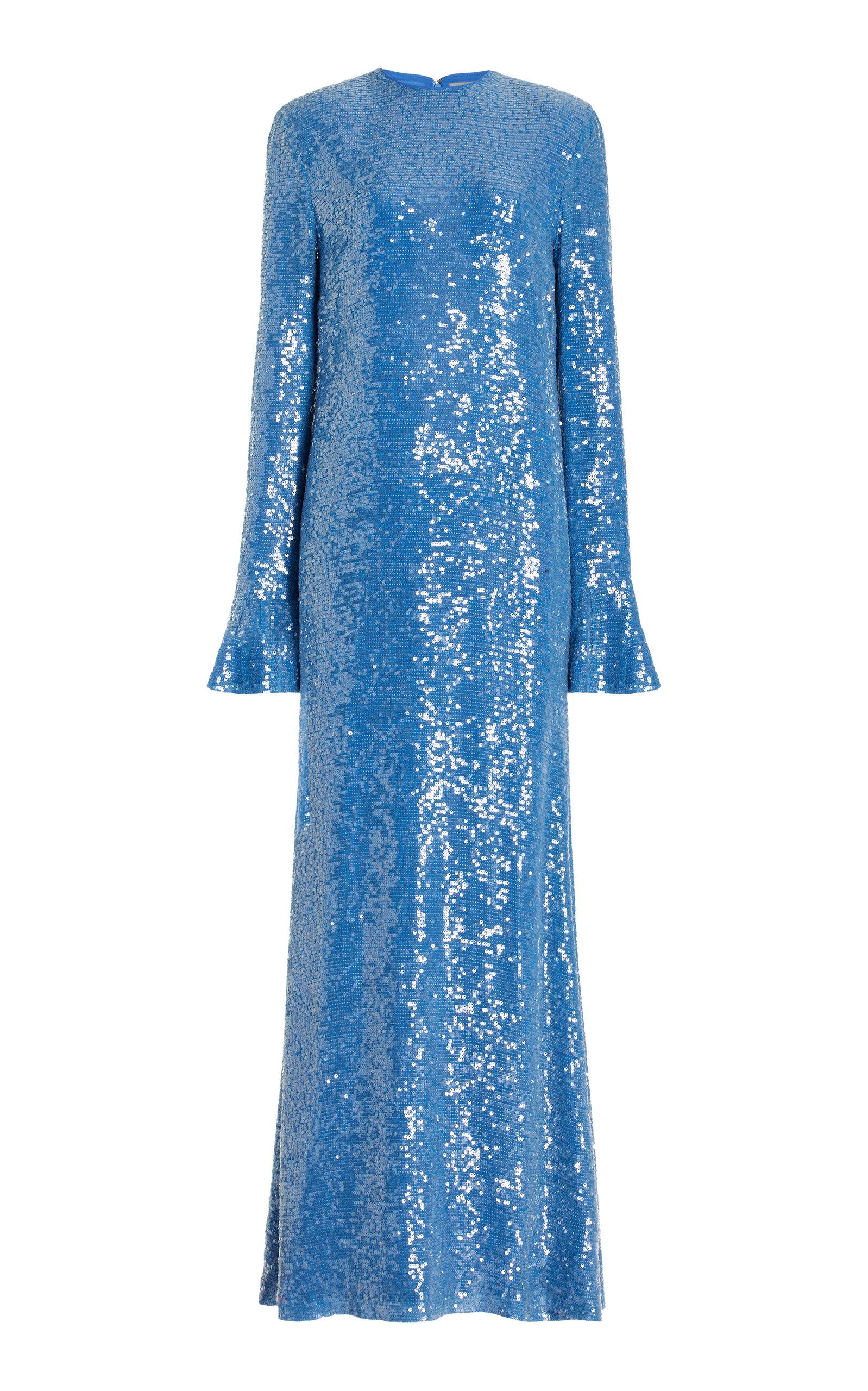 LAPOINTE Sequined Maxi Dress in Blue Lyst