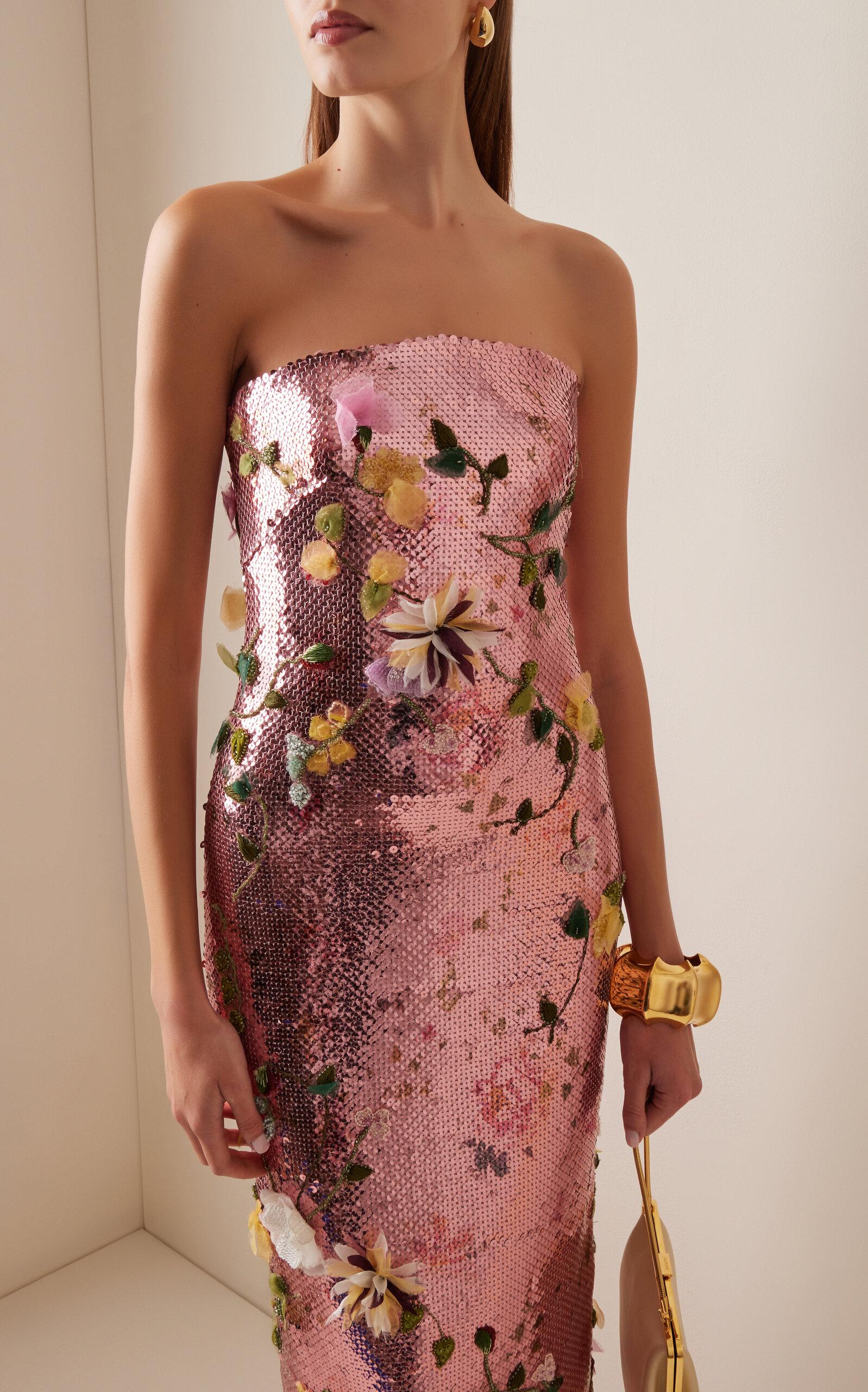 monique lhuillier pink sequin dress Tonight's look for Baby2Baby Gala  Thank you to my team for making my  dress in time in our very busy atelier and my glam team for the magic  touch. Takes a