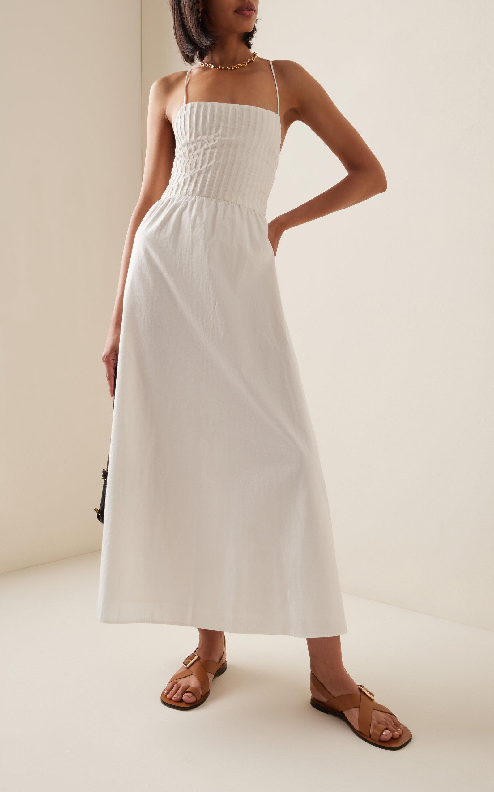 sachin and babi light blue dress Posse Kenzie Open-back Cotton Maxi Dress in White
