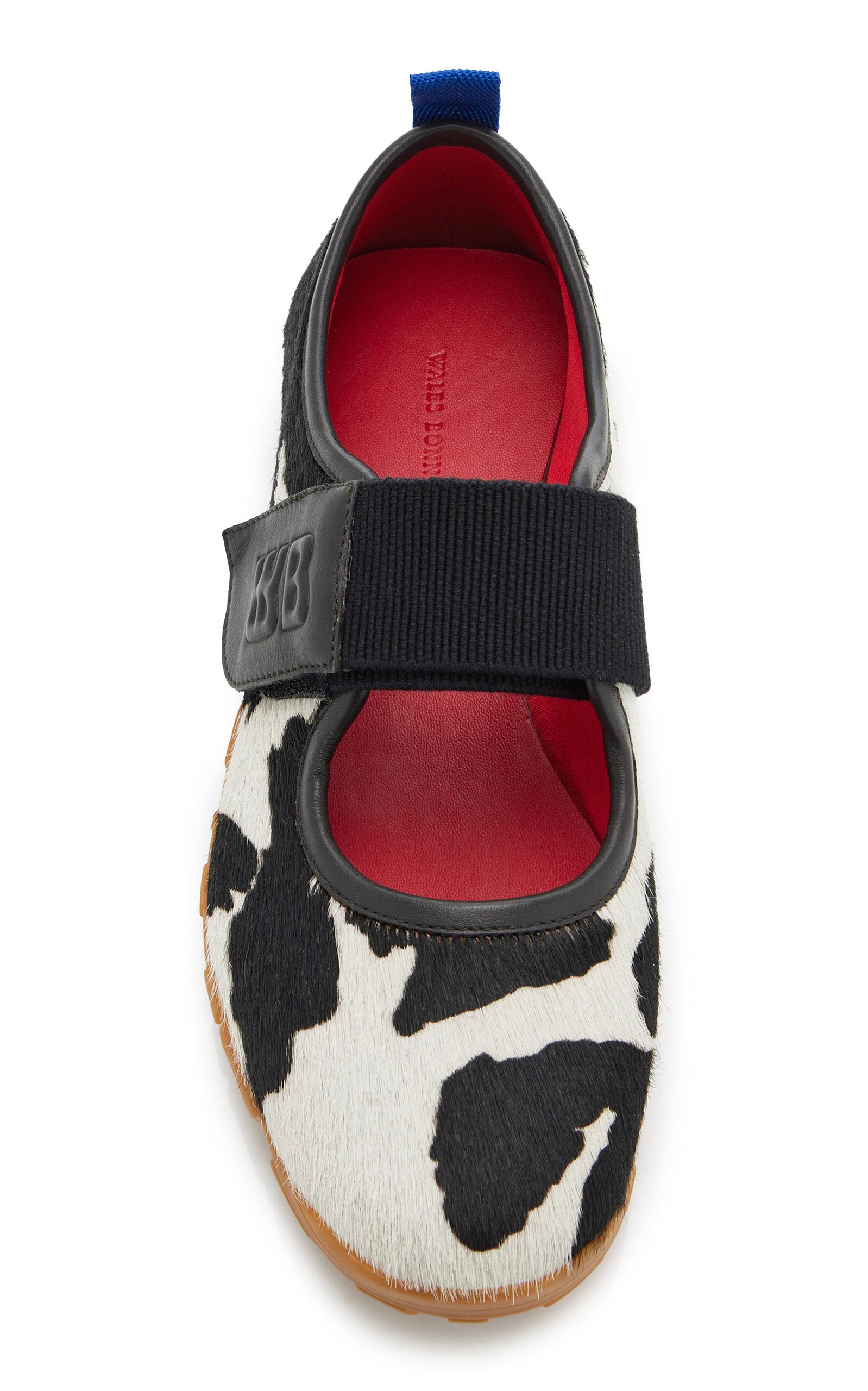 Wales Bonner The Jewel Mary Jane Pony Hair Sneakers in Black 