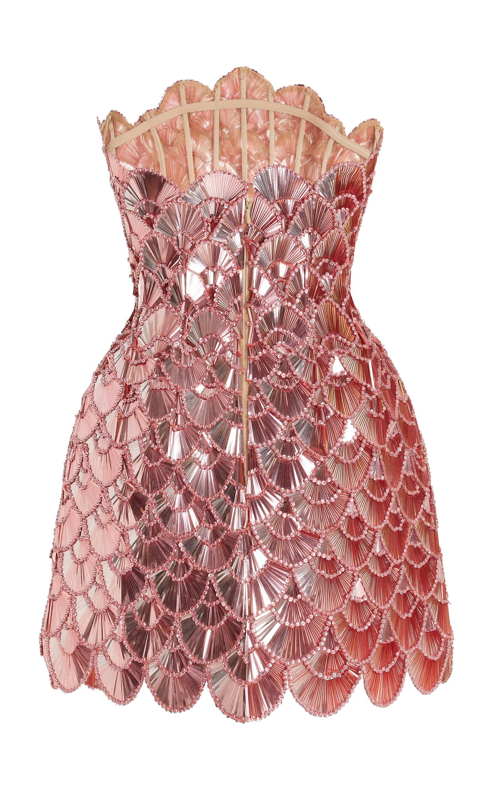 Oscar de la Renta Scalloped Sequin Mini Dress in Red | Lyst Oscar de la Renta Scalloped Sequin Mini Dress in Red | Lyst