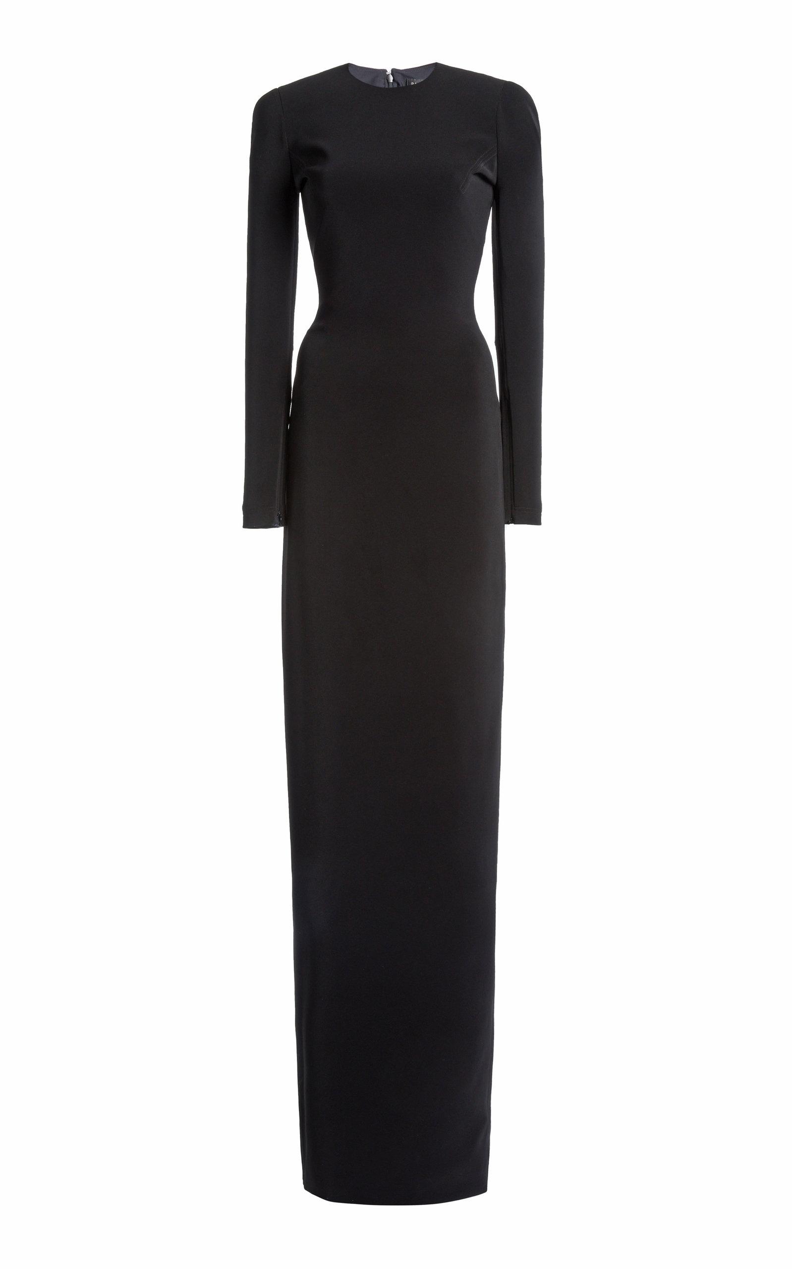 Balenciaga Crepe Maxi Dress in Black | Lyst