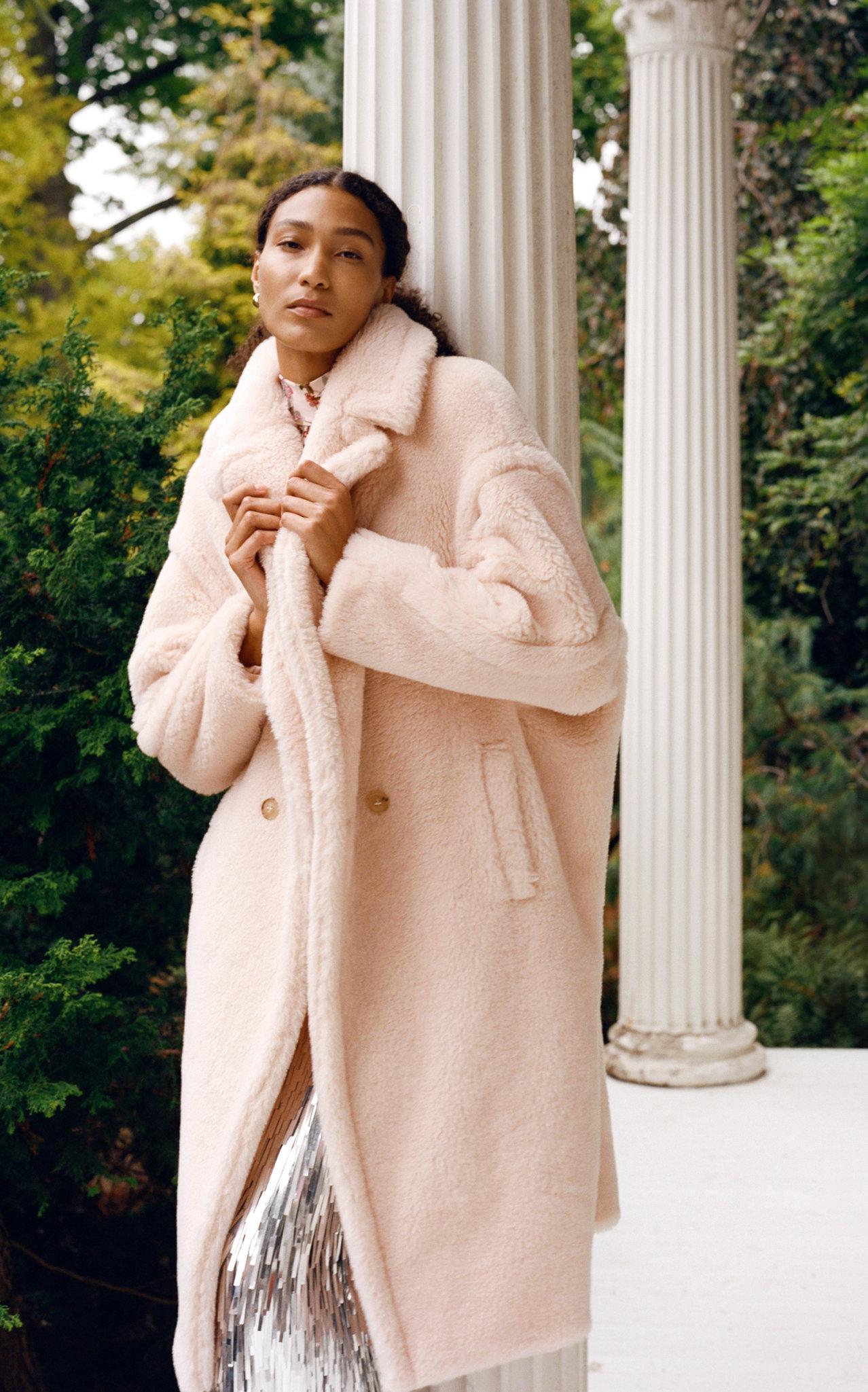Max Mara Tedgirl Oversized Alpaca And Wool-blend Coat in Pink | Lyst