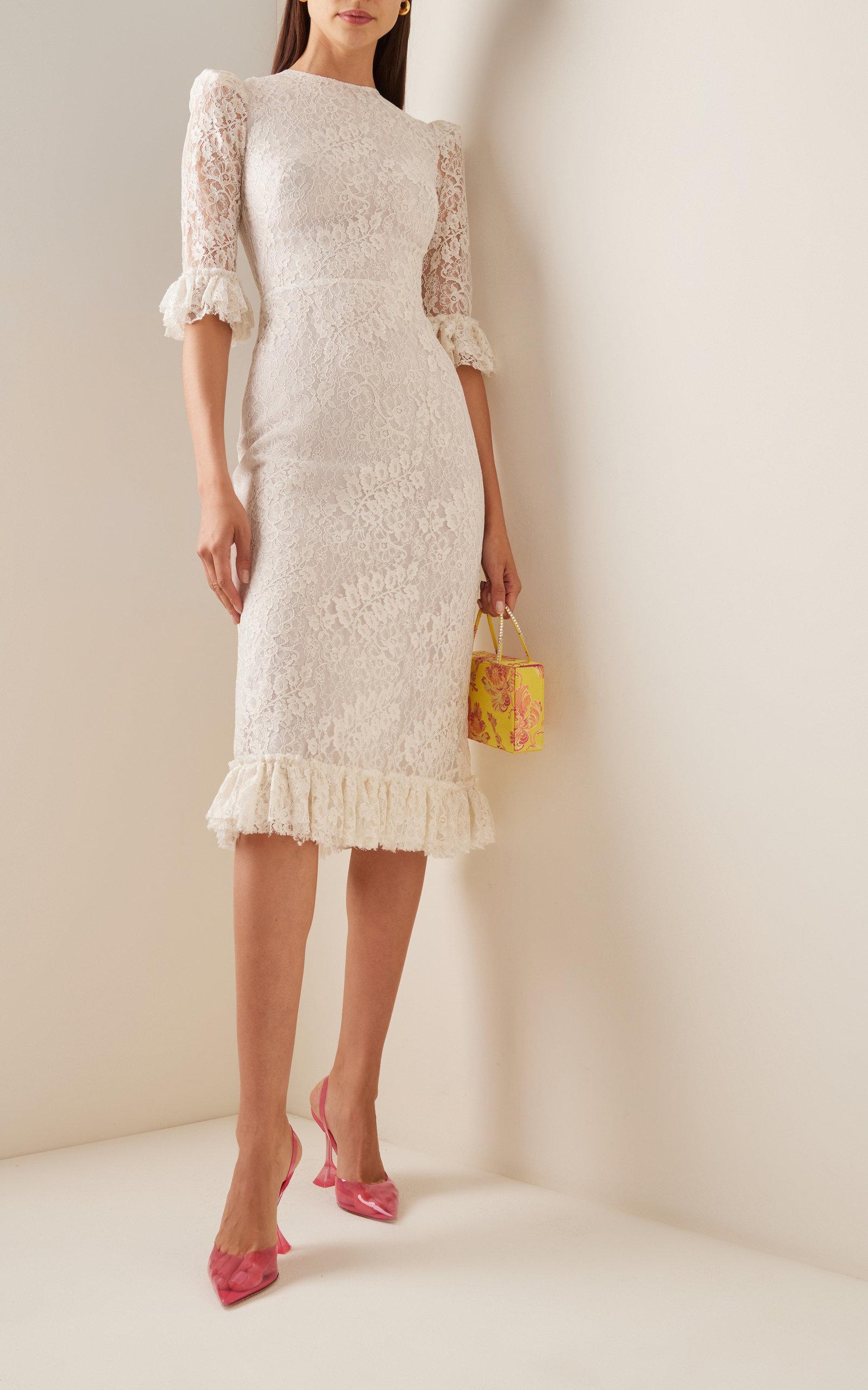 The Vampire's Wife The Falconetti Lace Midi Dress in White Lyst