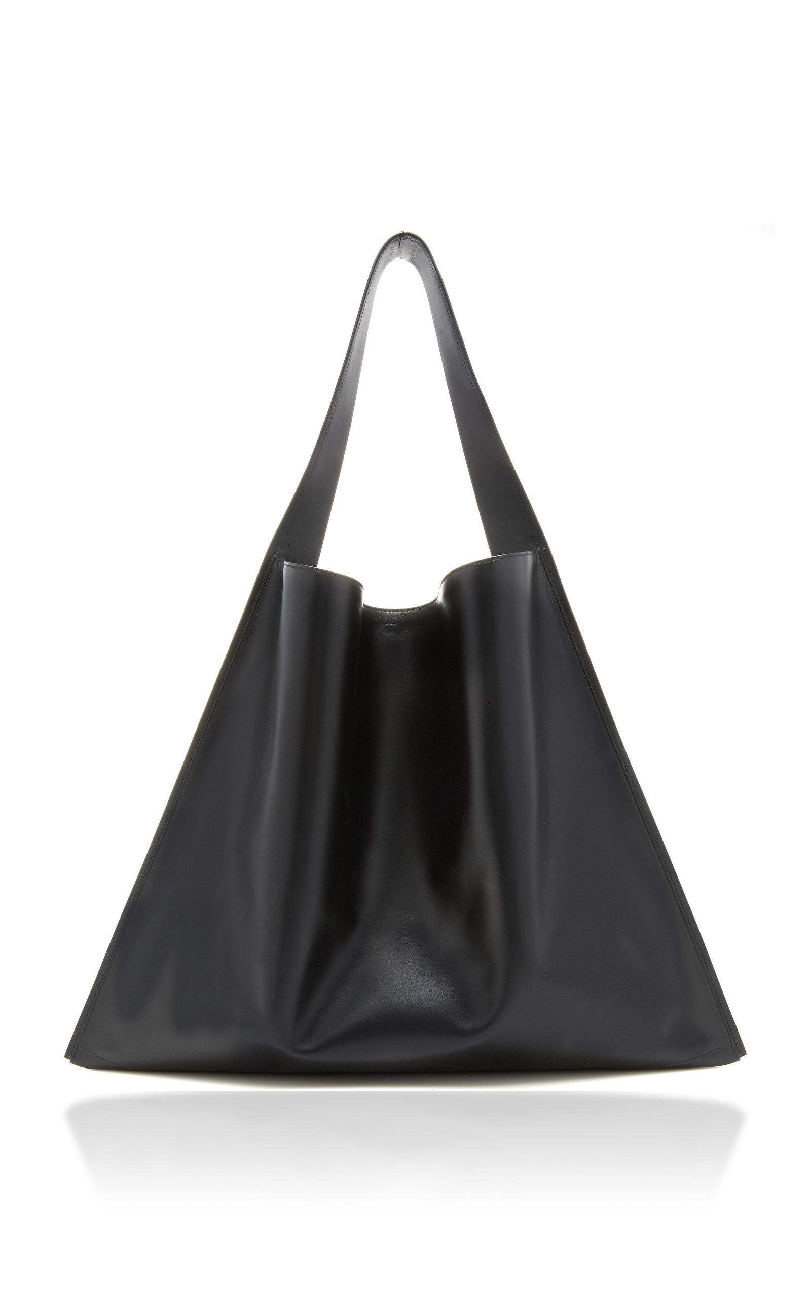 Jil Sander Leather Oversized Tote Bag in Black | Lyst
