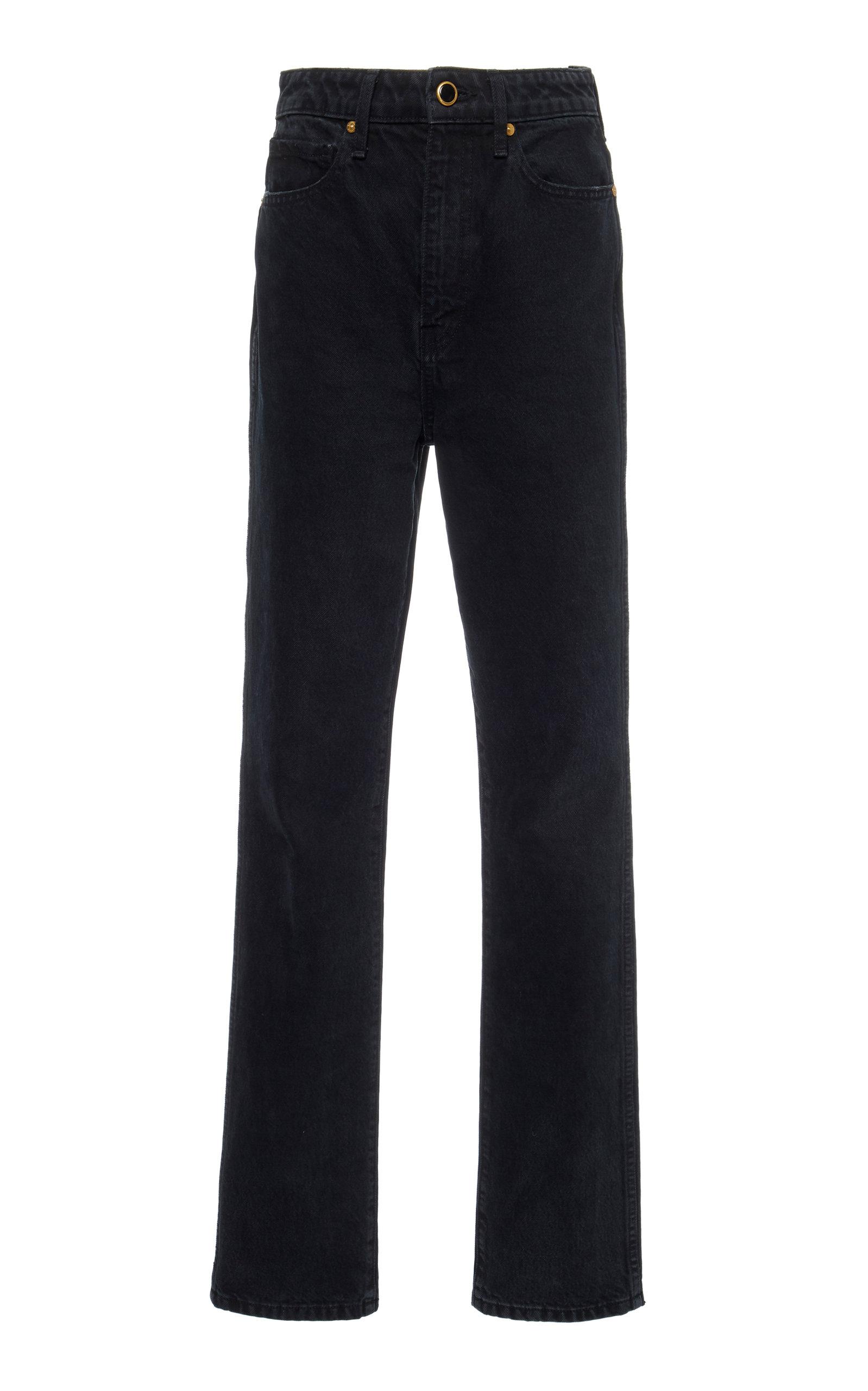 Kerrie frayed mid-rise straight-leg jeans
