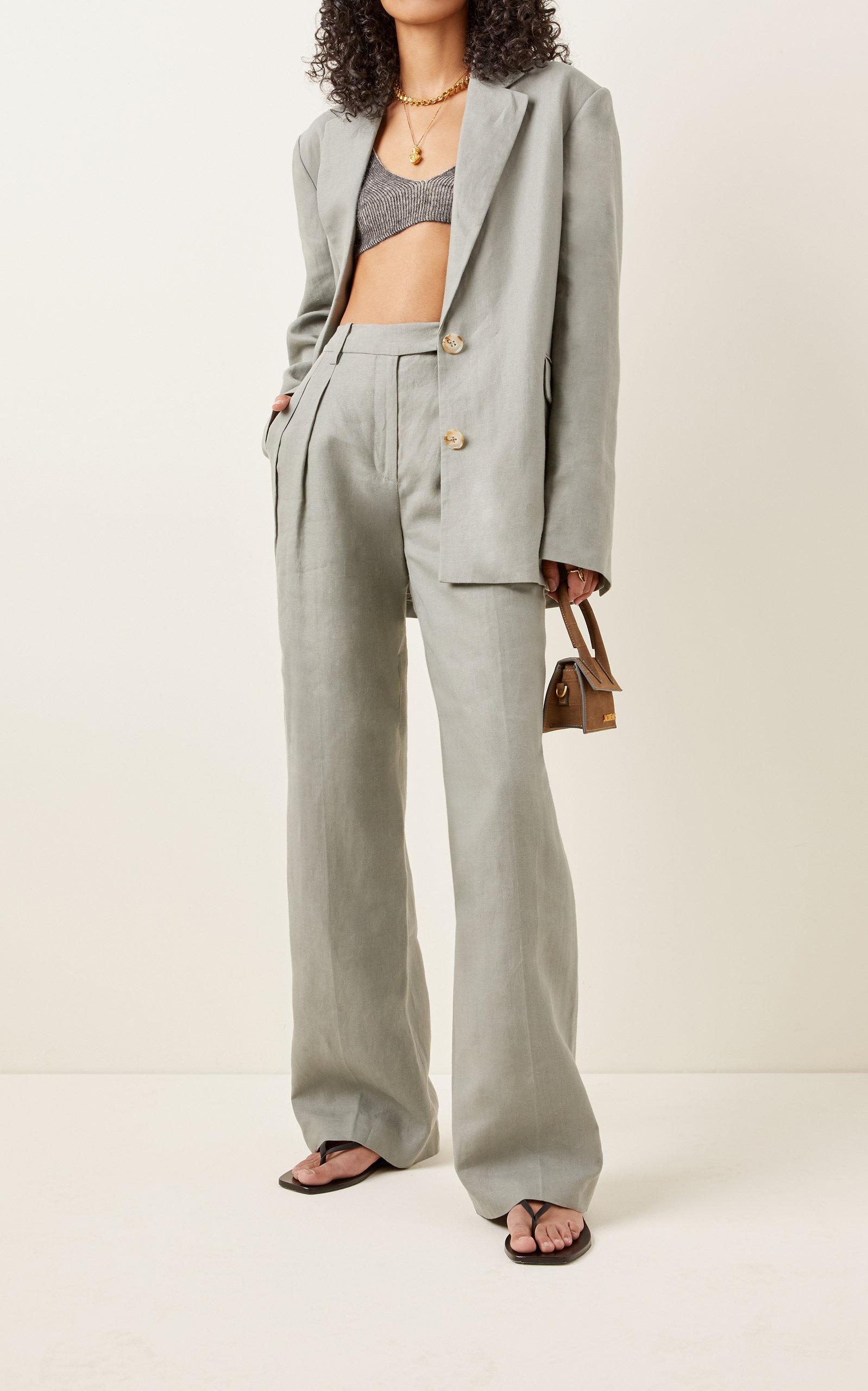 Jacquemus Valensole Mohair-blend Bralette in Gray