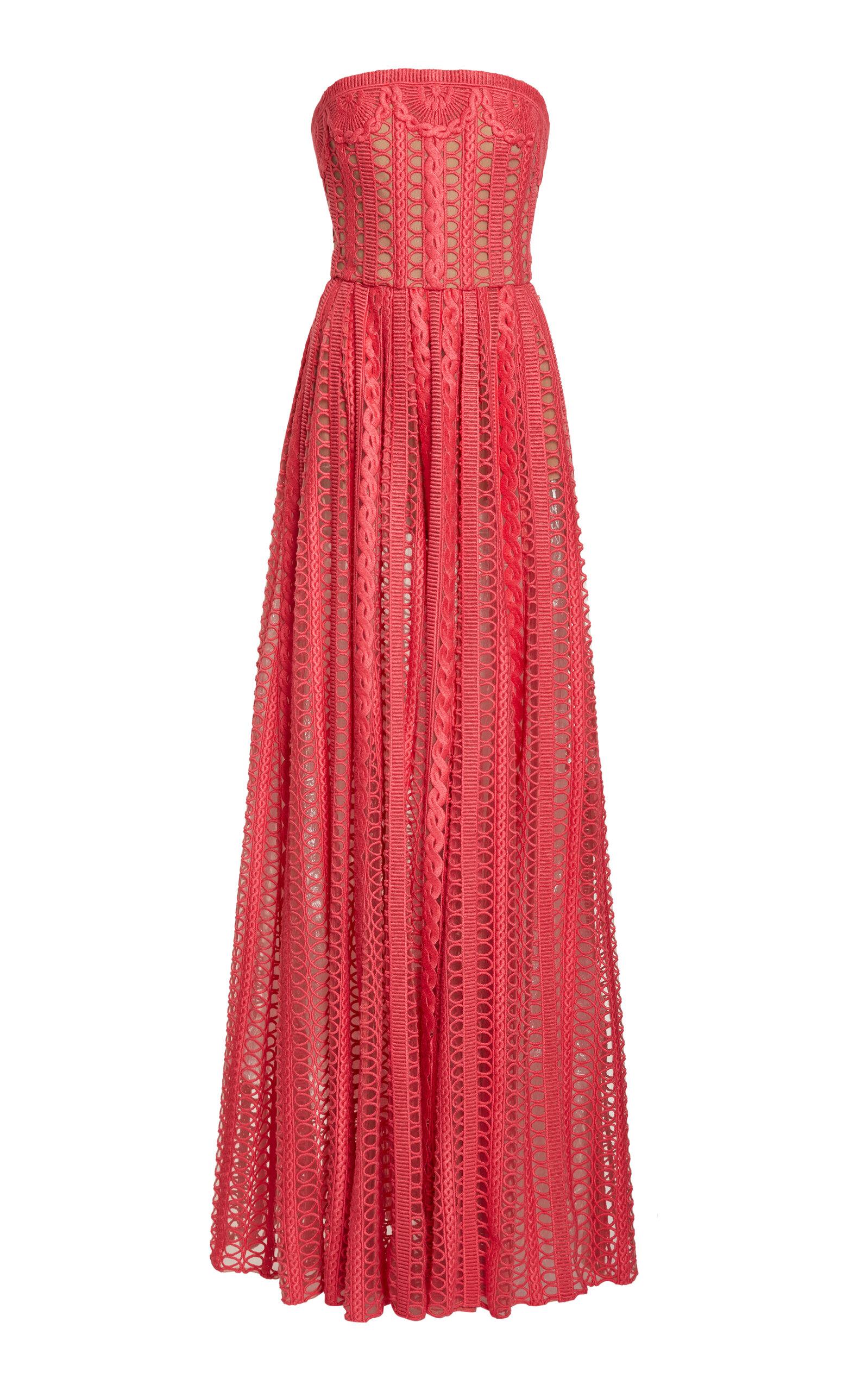 Elie Saab Embroidered Strapless Knit Maxi Dress | Lyst Elie Saab Embroidered Strapless Knit Maxi Dress | Lyst
