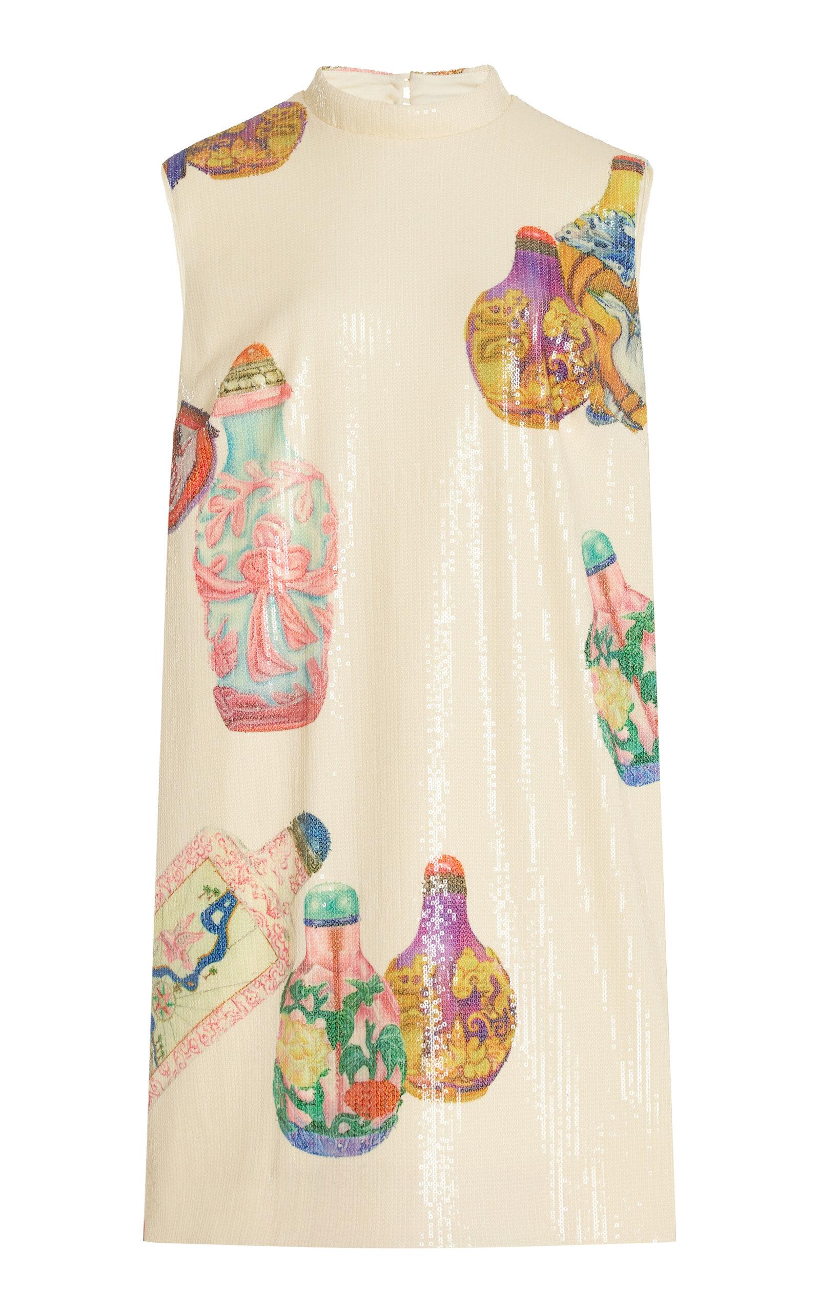 ALEMAIS Chesca Sequined Mini Dress in Natural Lyst UK