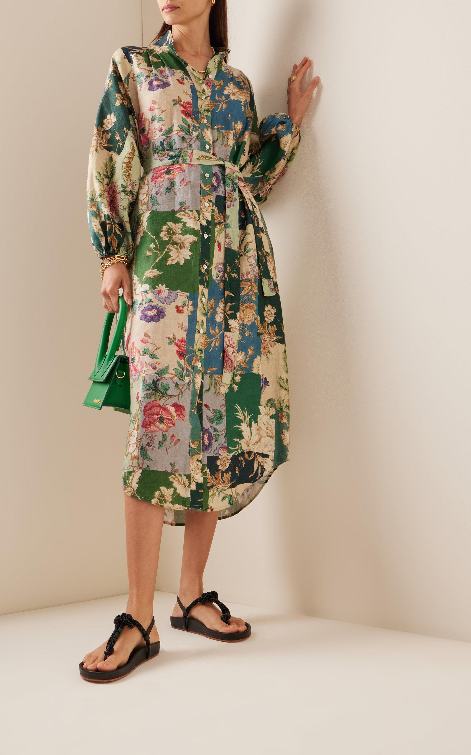 alemais loretta shirt dress Buy ALEMAIS Green Loretta Midi Shirt Dress in Linen For Women Online