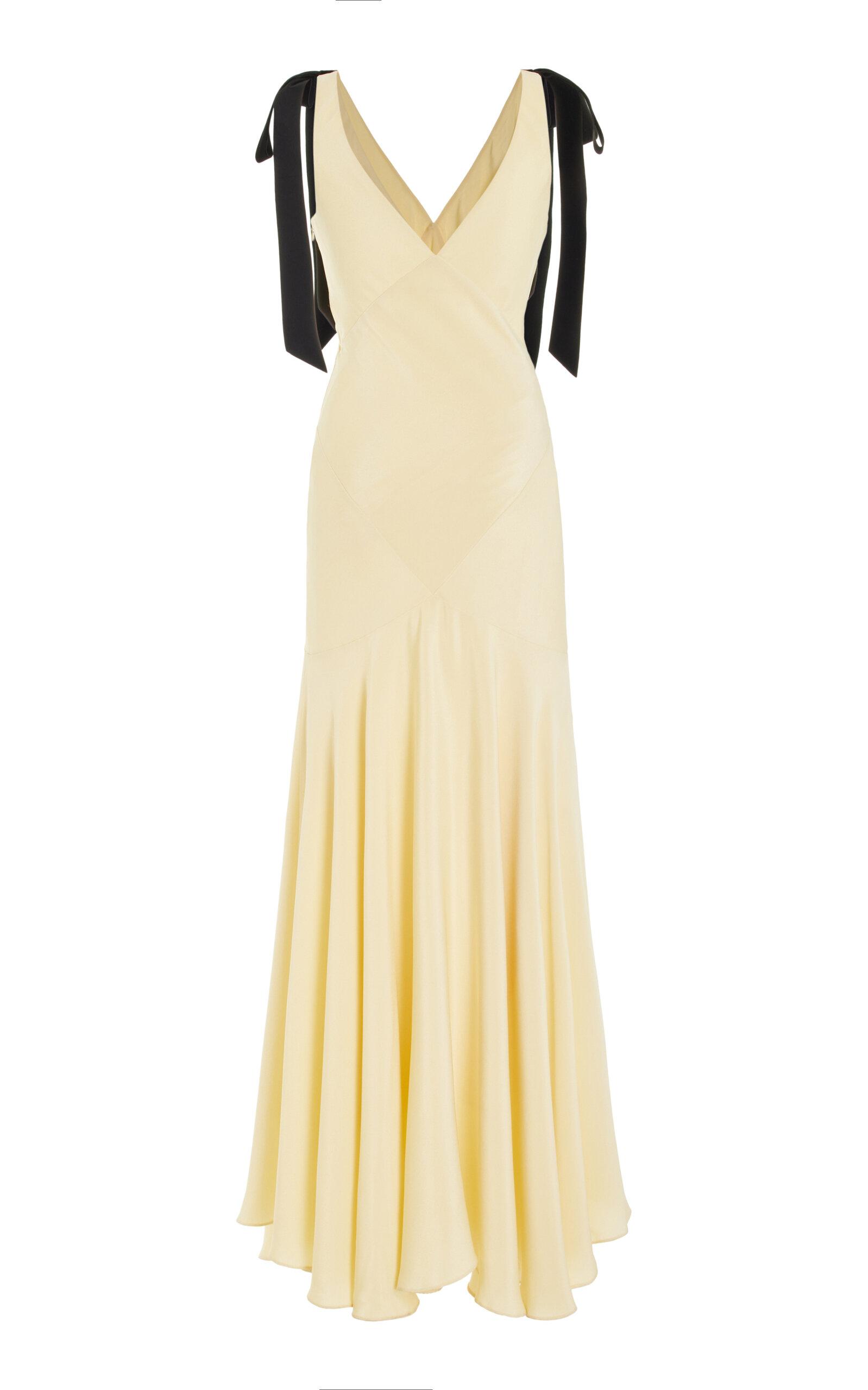 【RODARTE】 2022ss YELLOW silk dress Our sold out SS25's Yellow Daisy Printed Silk Halter Dress