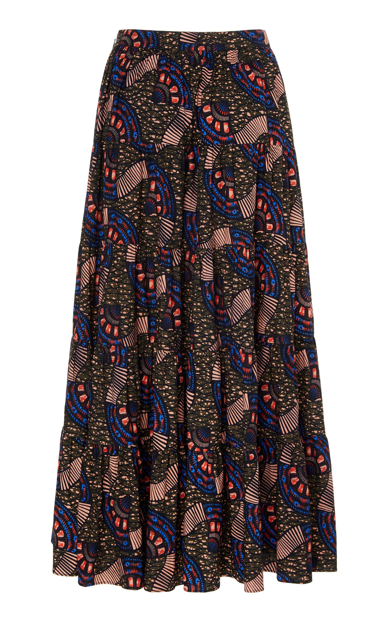 Ulla Johnson Sylvie Printed Cotton Midi Skirt - Lyst