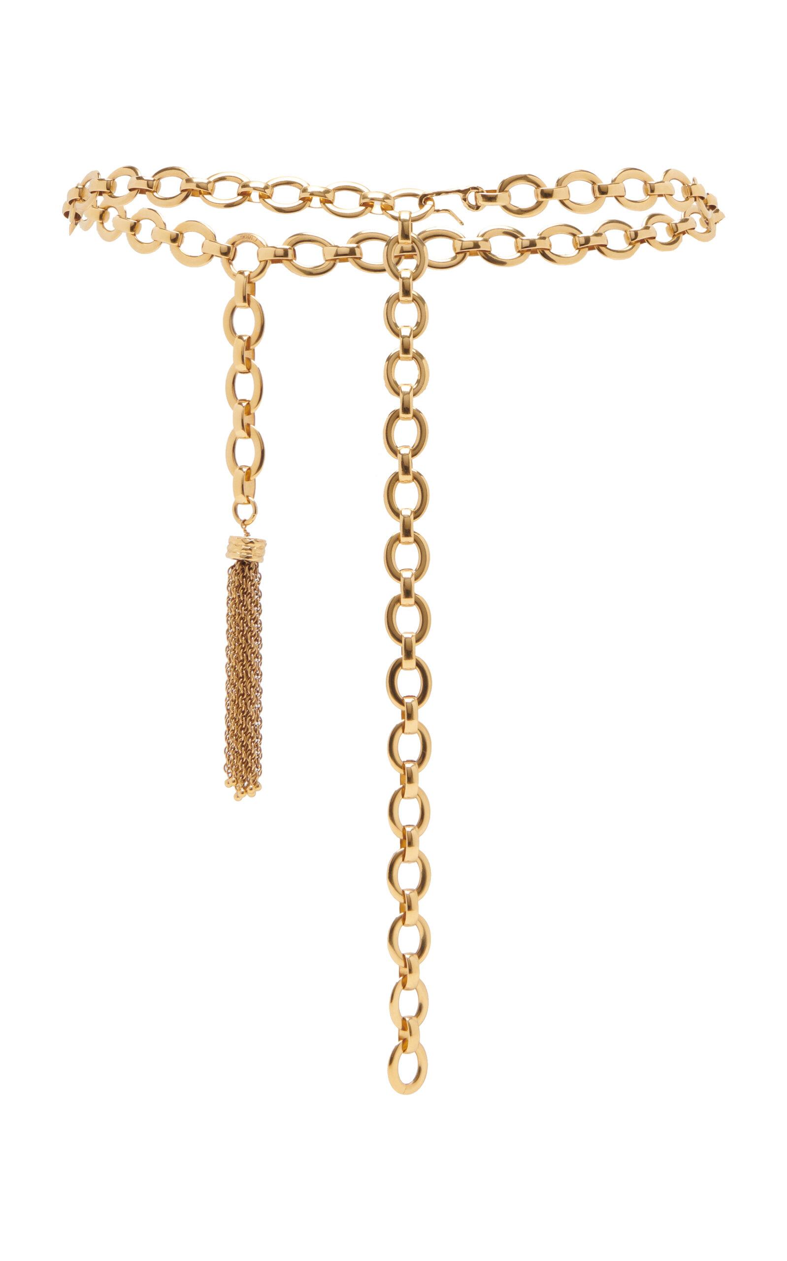 Chloé Tassel- Embellished Gold-tone Chain Belt in Metallic Lyst