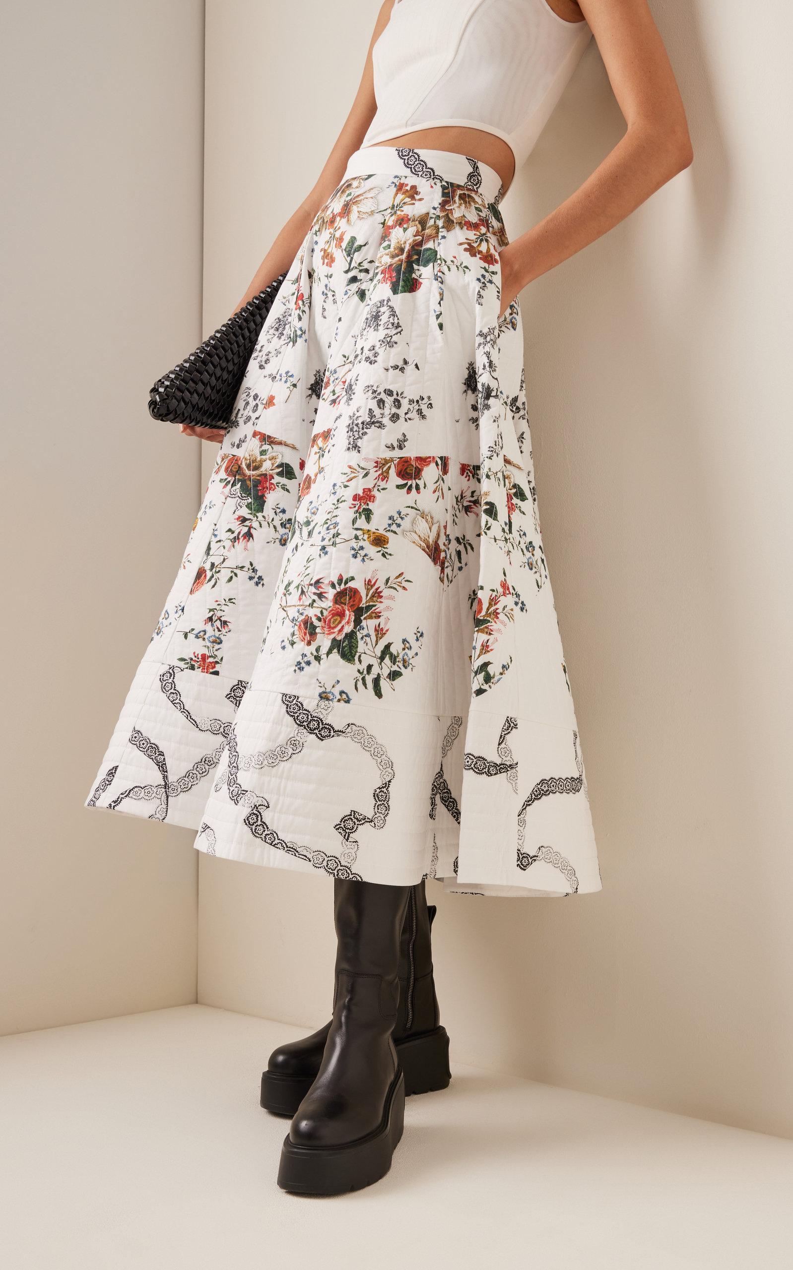 Floral midi skirt quilt deals
