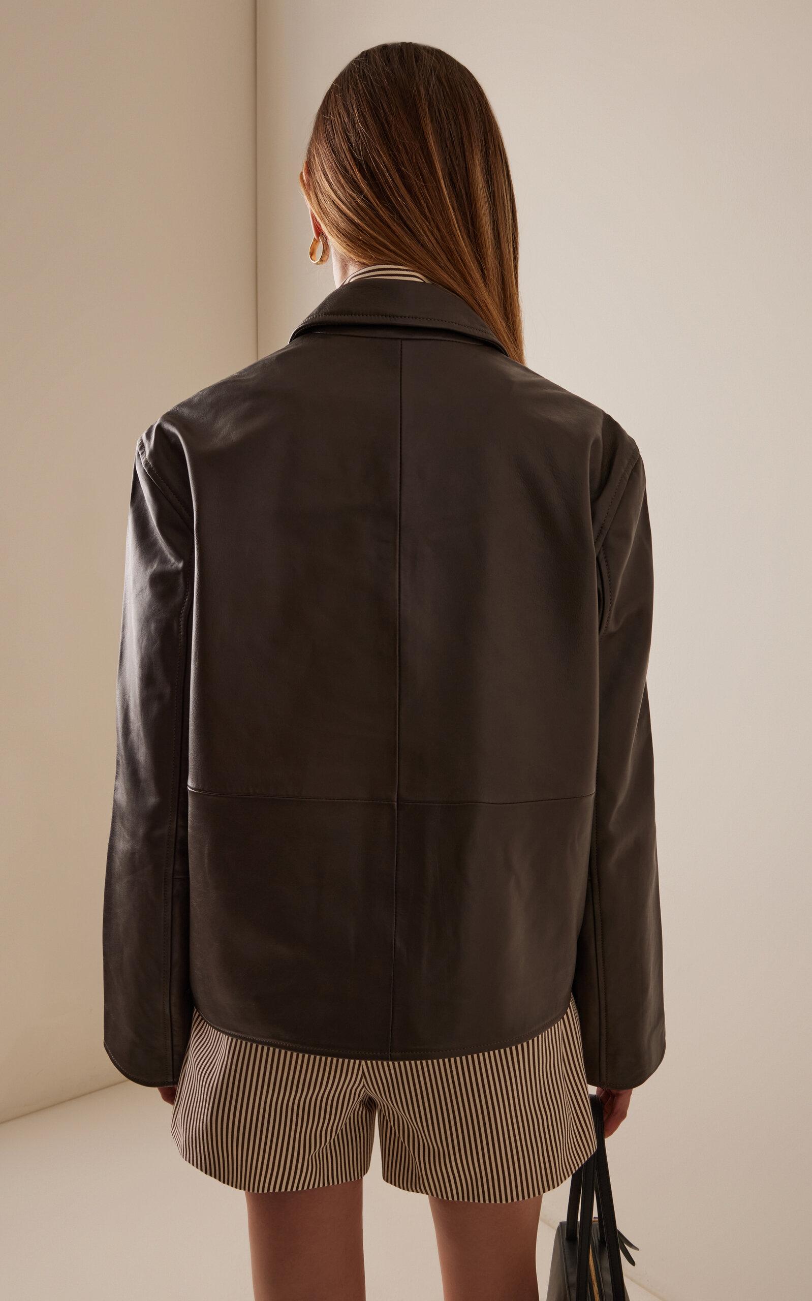 レザージャケット・コート ROHE FW25 SCULPTURAL LEATHER JACKET (416 11 145 001 308) Rohe Leather Jacket in Black | Lyst