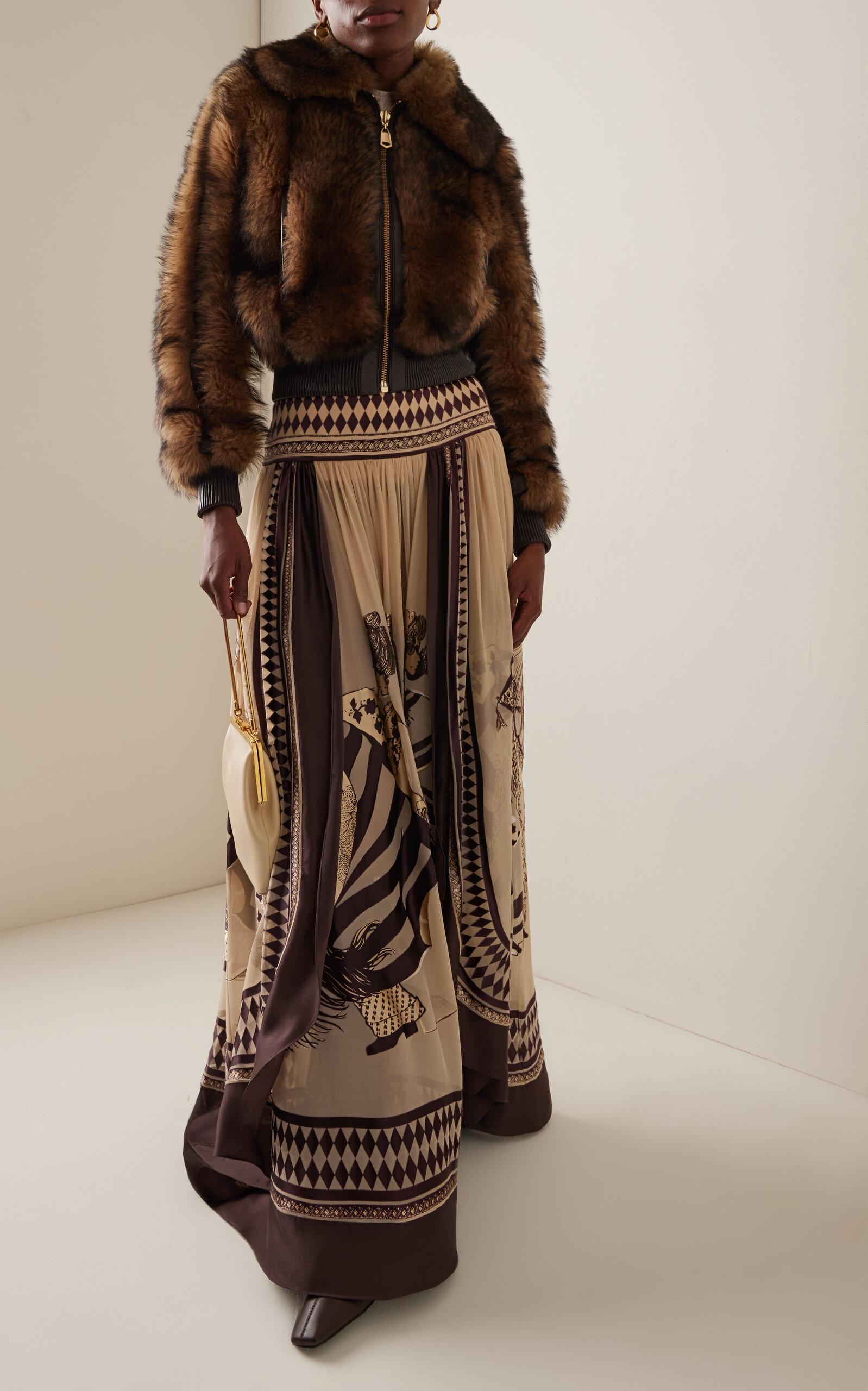 【Zimmermann】ILLUSTRATION SHEARLING COAT ファー コート Zimmermann Illustration Shearling Jacket in Cream | FWRD