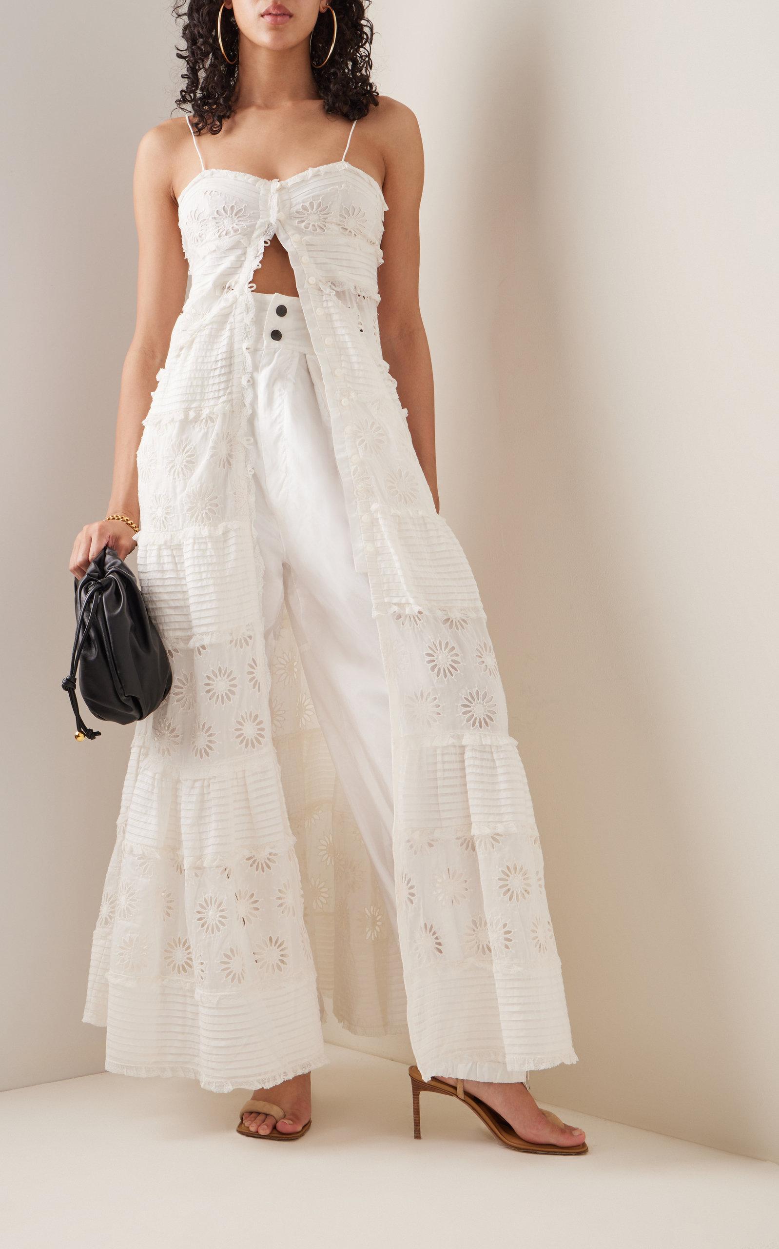 Isabel Marant Drake Eyelet-embroidered Cotton-silk Maxi Dress in White |  Lyst