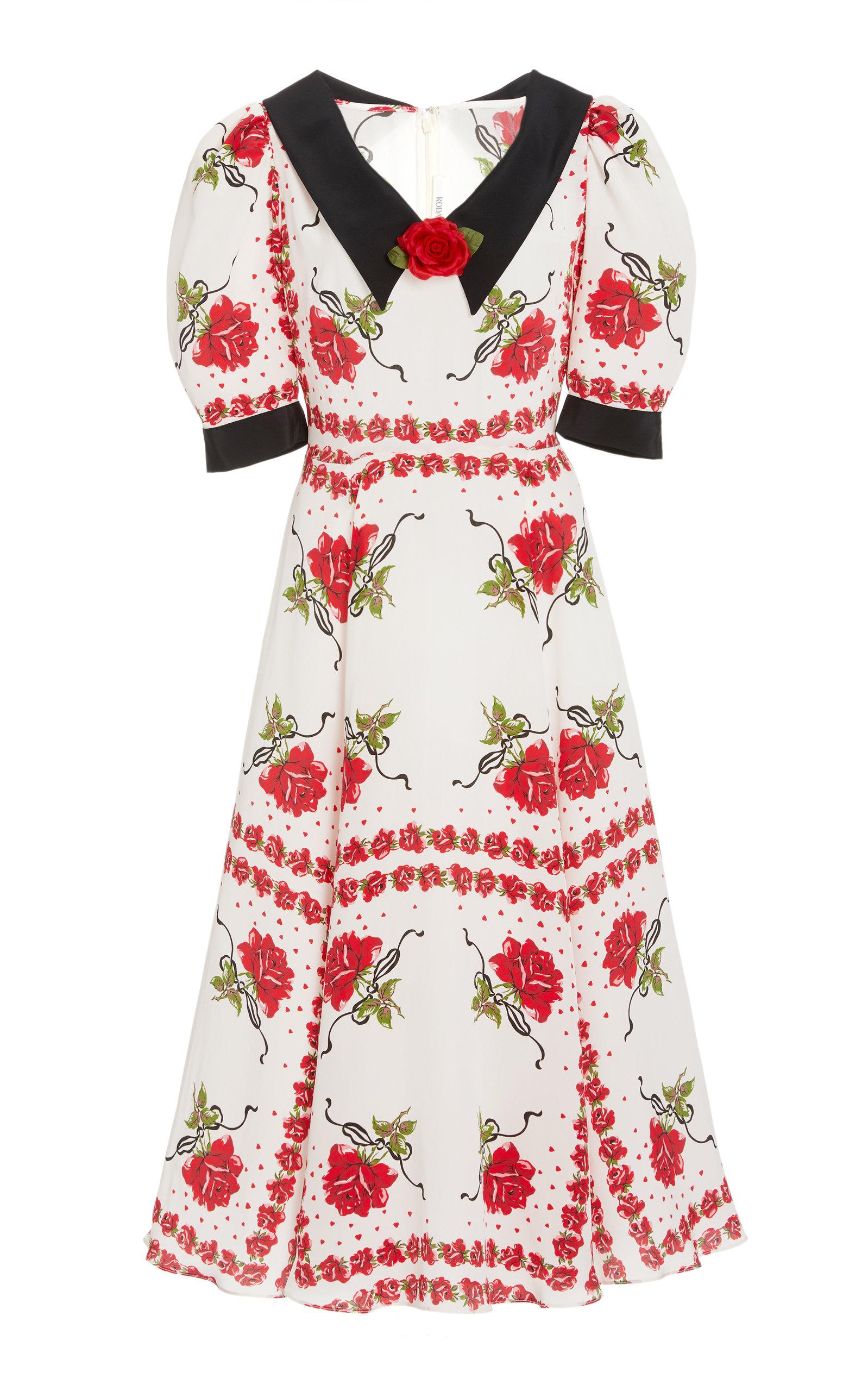 rose printed dress