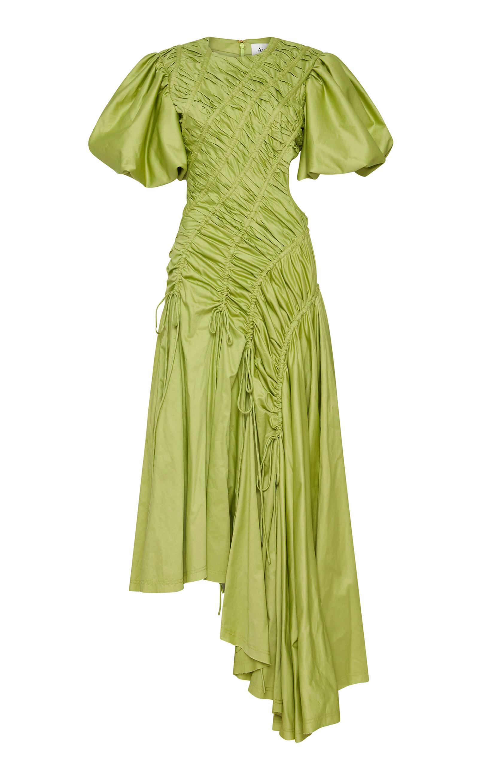 Aje. Siren Drawstring Cut-out Dress in Green | Lyst