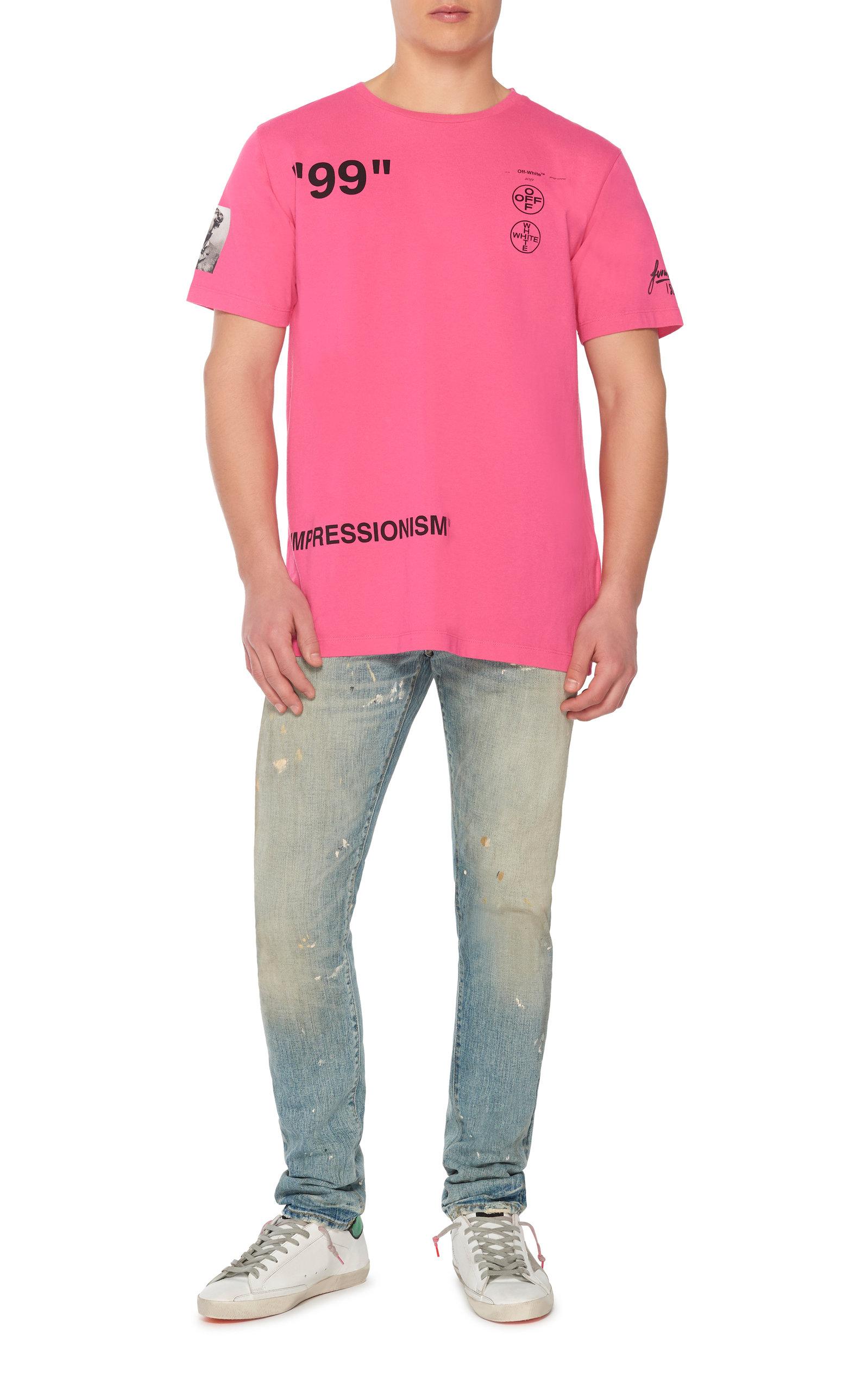 Off-White c/o Virgil Abloh Boat T Shirt in Pink for Men | Lyst